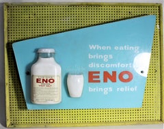 Mid-Century Modern Folk Art Eno Antacid Advertising Sign
