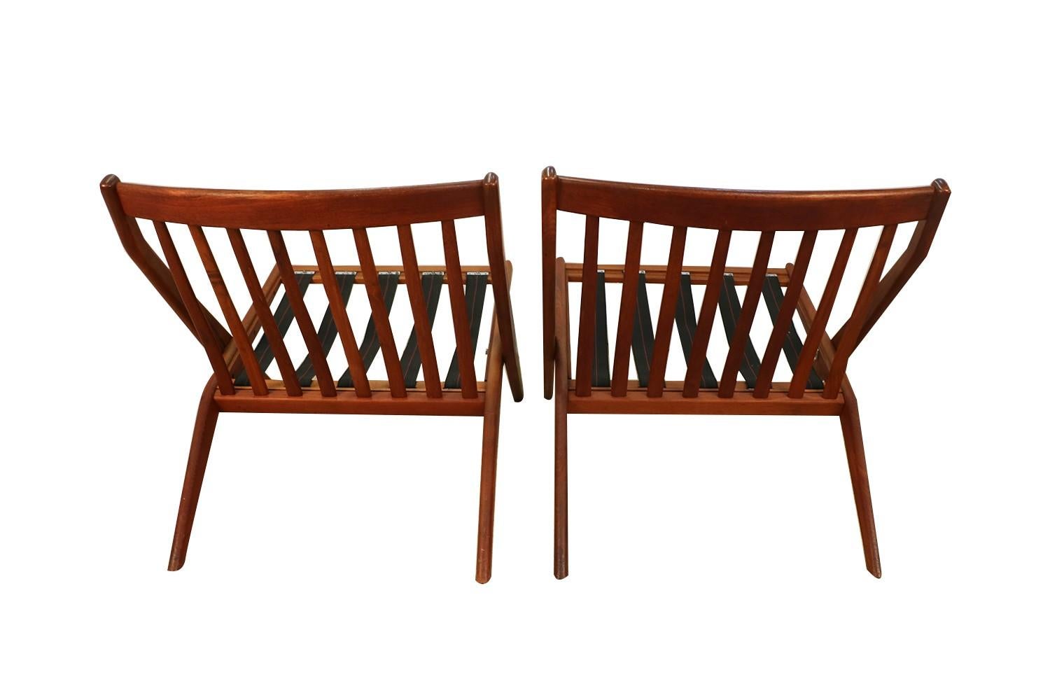 Mid-Century Modern Folke Ohlsson Dux Scissor Lounge Chairs, Pair 1