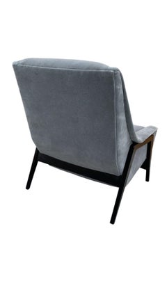 Mid-Century-Modern-Lounge-Sessel „Folke Ohlsson“ von DUX, neu gepolstert in Blau