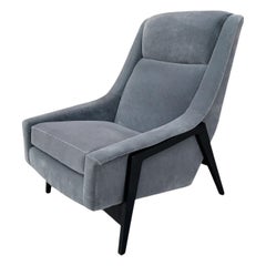 Mid-Century-Modern-Lounge-Sessel „Folke Ohlsson“ von DUX, neu gepolstert in Blau