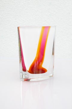 Mid-century modern glass vase made by Bengt Edenfalk for Kosta, Sweden