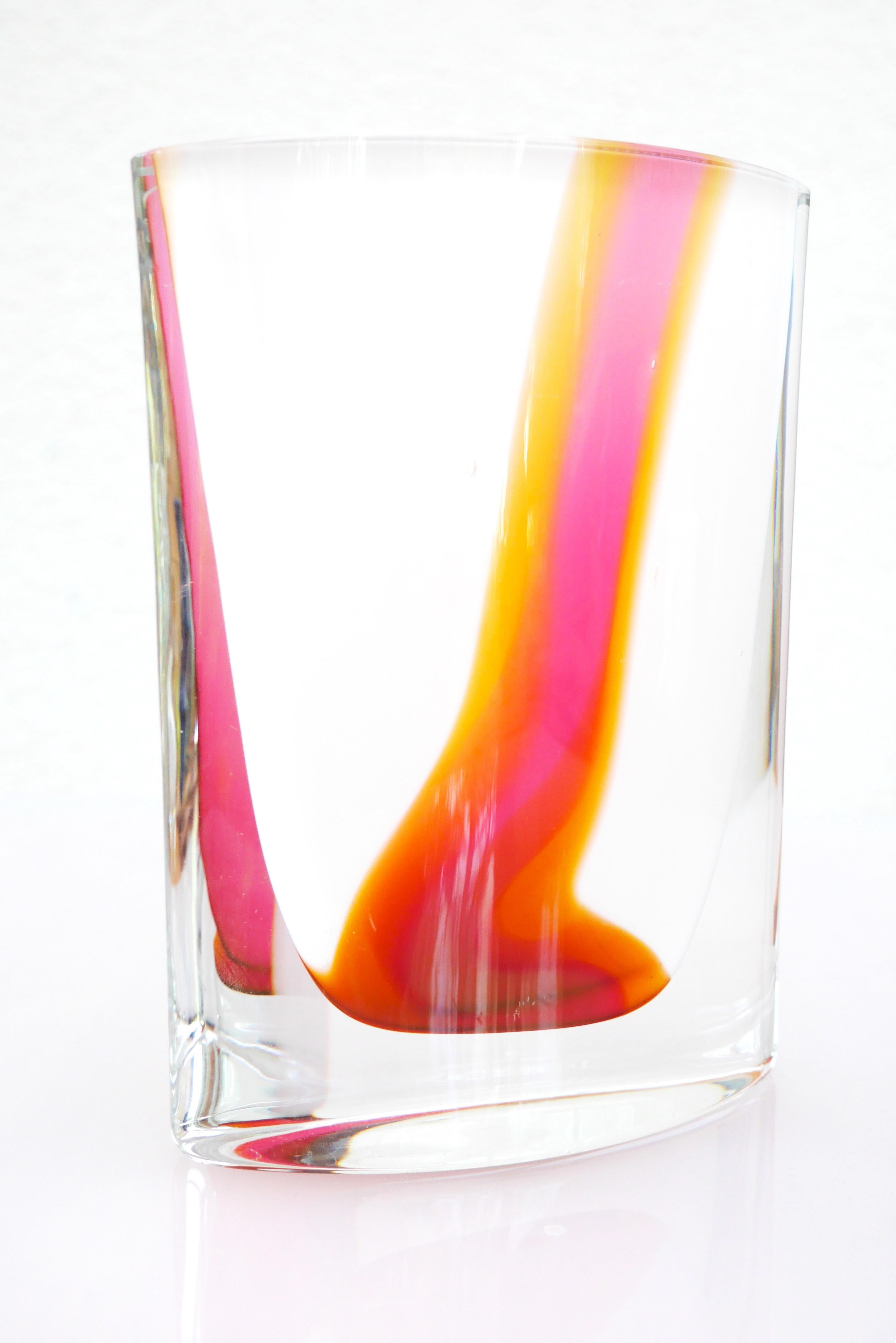 Scandinavian Modern Mid-century modern glass vase made by Bengt Edenfalk for Kosta, Sweden