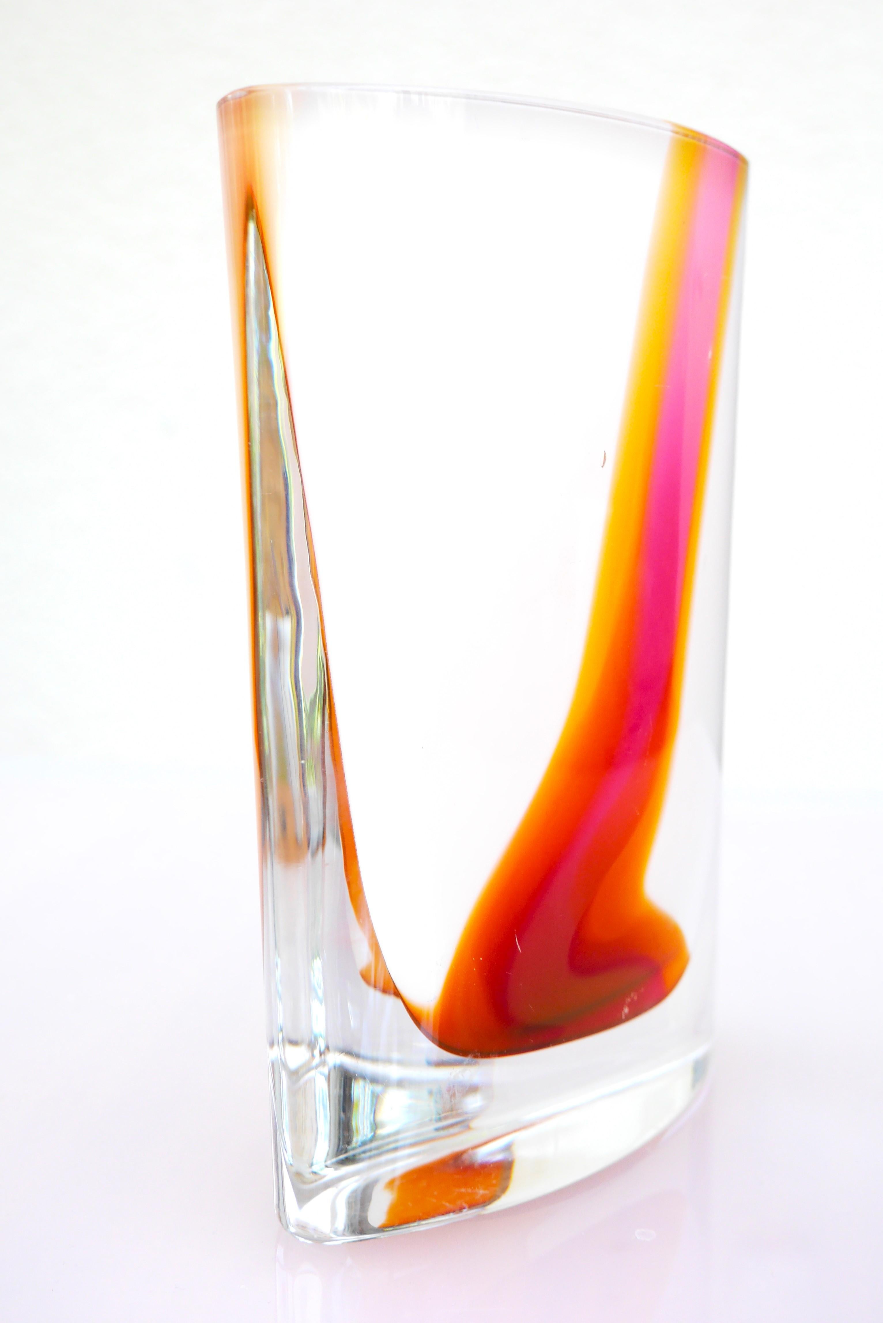 Swedish Mid-century modern glass vase made by Bengt Edenfalk for Kosta, Sweden