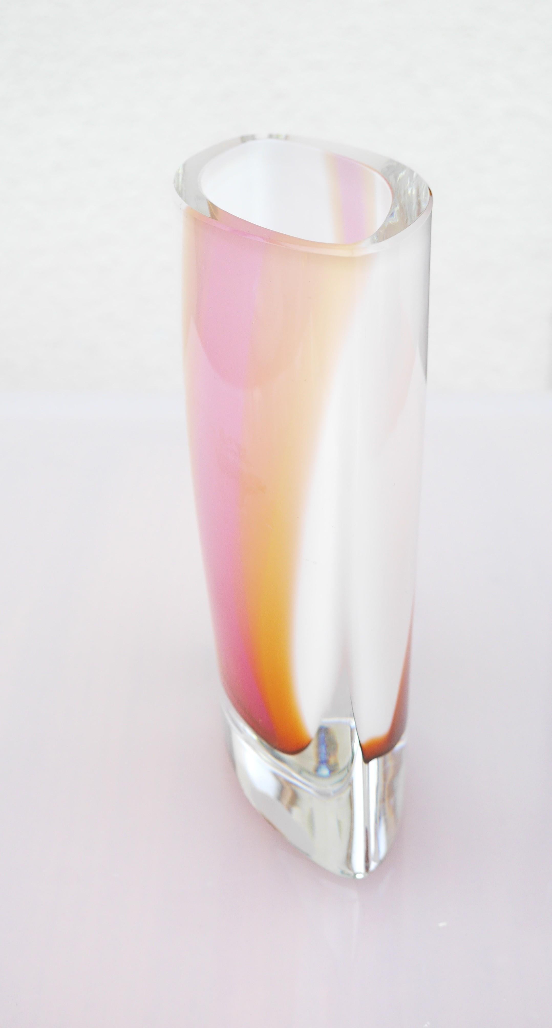 Hand-Crafted Mid-century modern glass vase made by Bengt Edenfalk for Kosta, Sweden