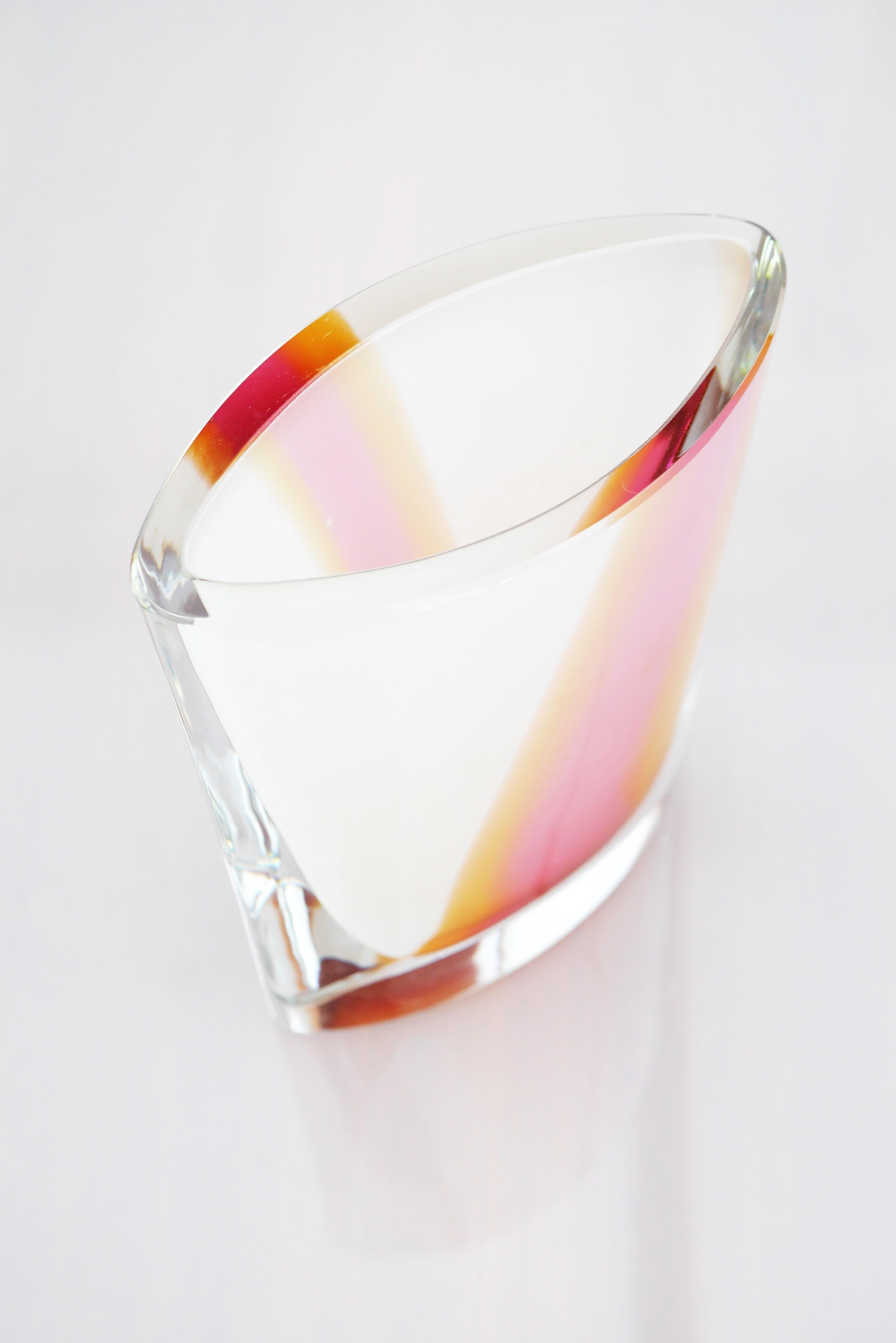 Late 20th Century Mid-century modern glass vase made by Bengt Edenfalk for Kosta, Sweden