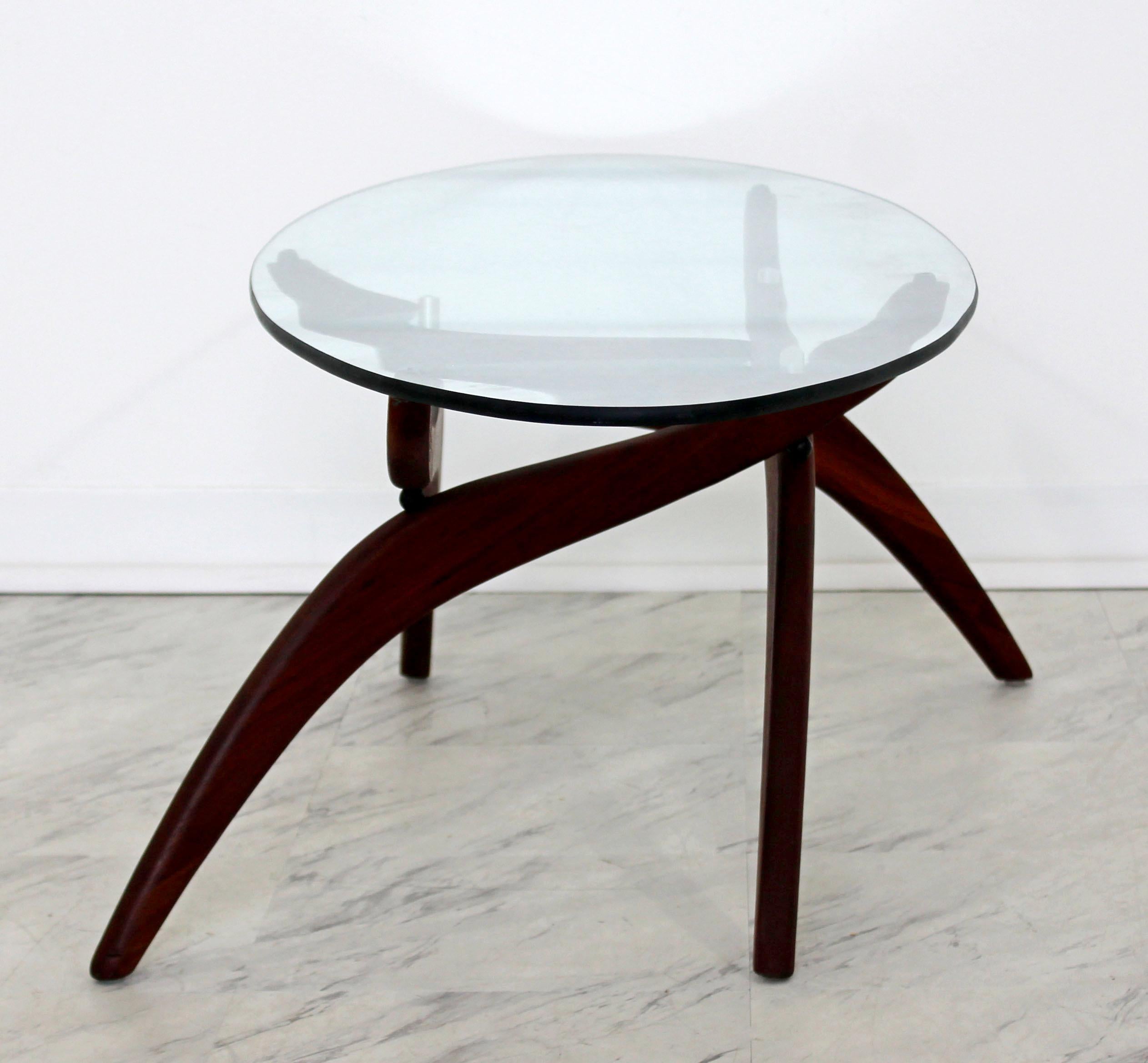 Mid-20th Century Mid-Century Modern Forest Wilson Walnut Glass Sculptural Coffee Table, 1960s