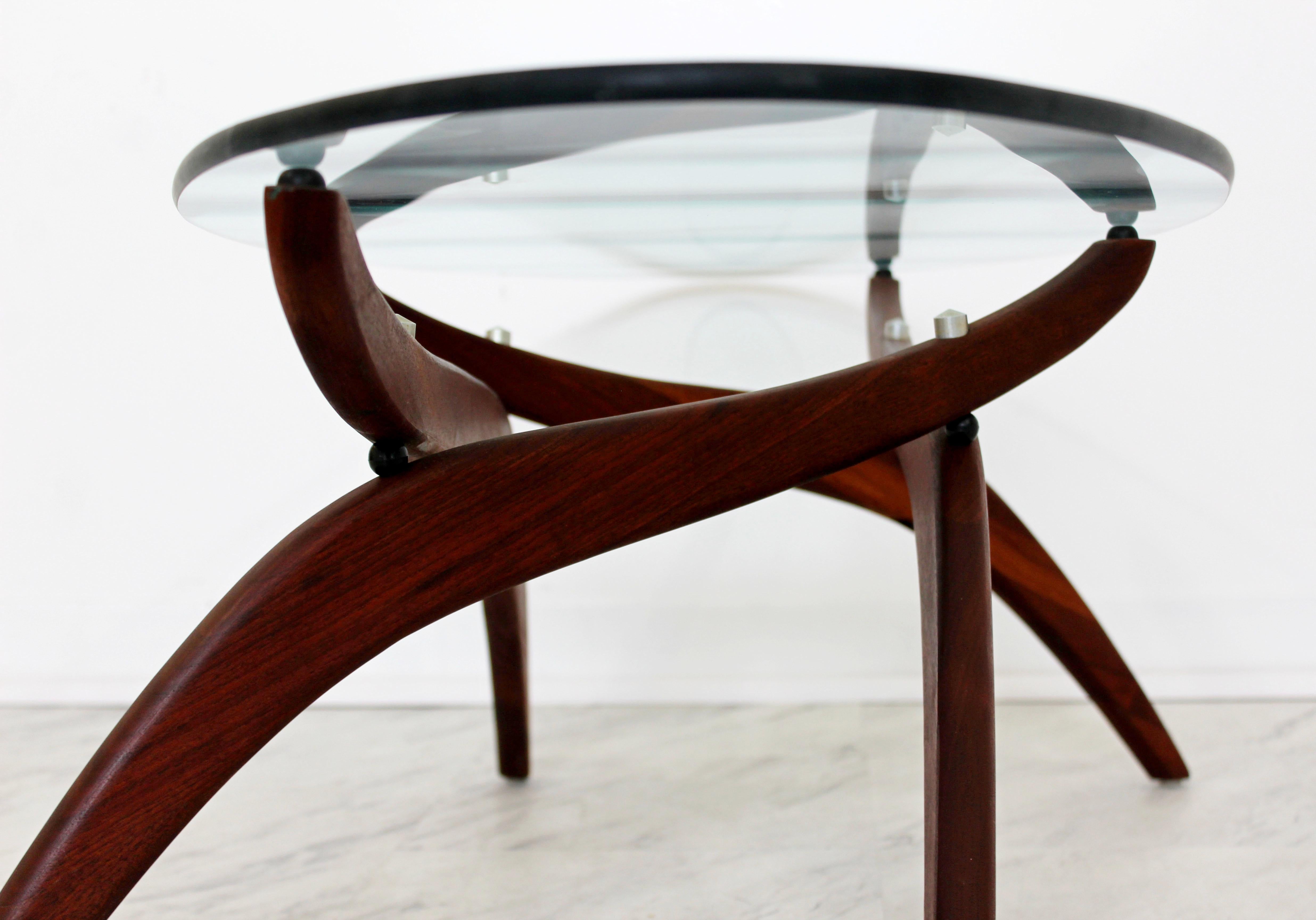 Mid-Century Modern Forest Wilson Walnut Glass Sculptural Coffee Table, 1960s 3
