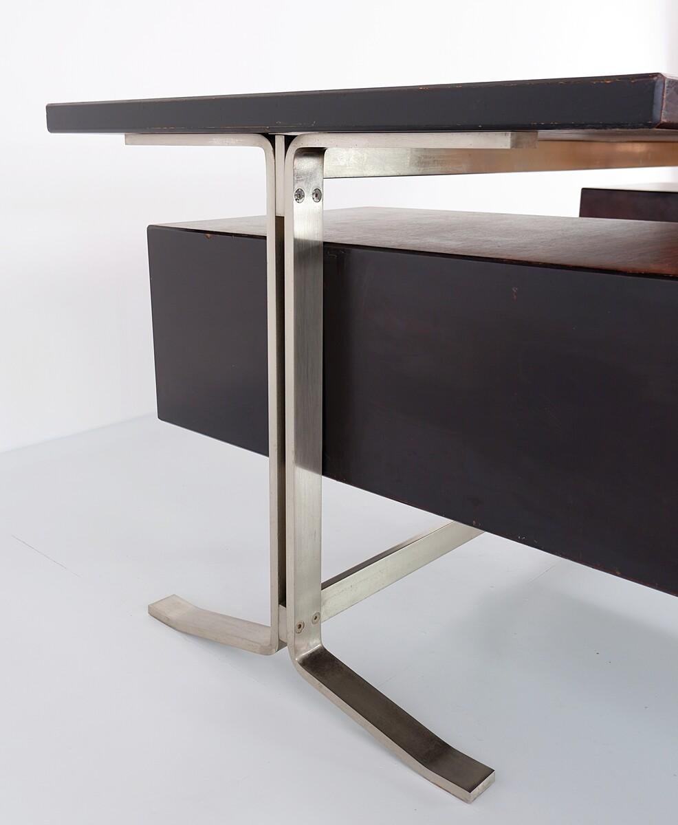 Wood Mid Century Modern Forma Nova Desk and Return by Gianni Moscatelli, 1960s 