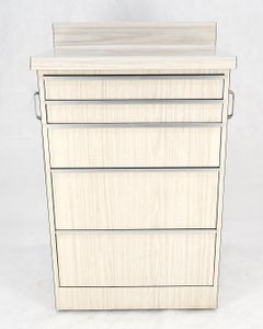 Mid Century Modern Formica 5 Drawers Dental Cabinet on Wheels