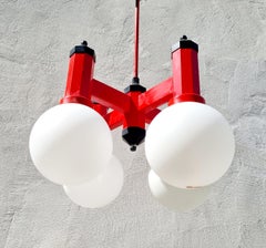 Mid Century Modern Four Arms Ceiling Lamp, Yugoslavia 70s