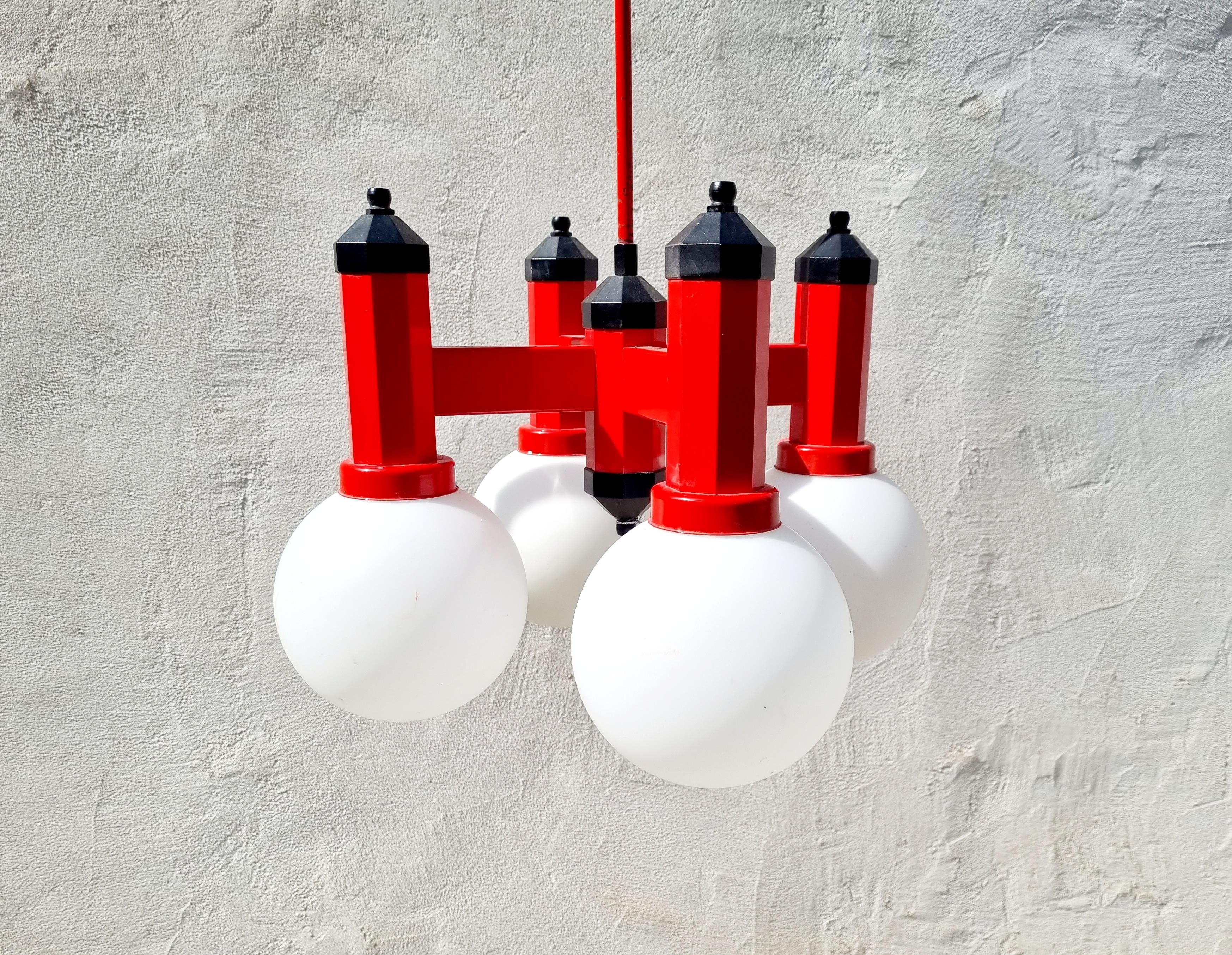 Mid-Century Modern Mid Century Modern Four Arms Ceiling Lamp, Yugoslavia 70s For Sale