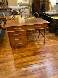 Mid-Century Modern Four Drawer Walnut Desk by Sligh Lowry