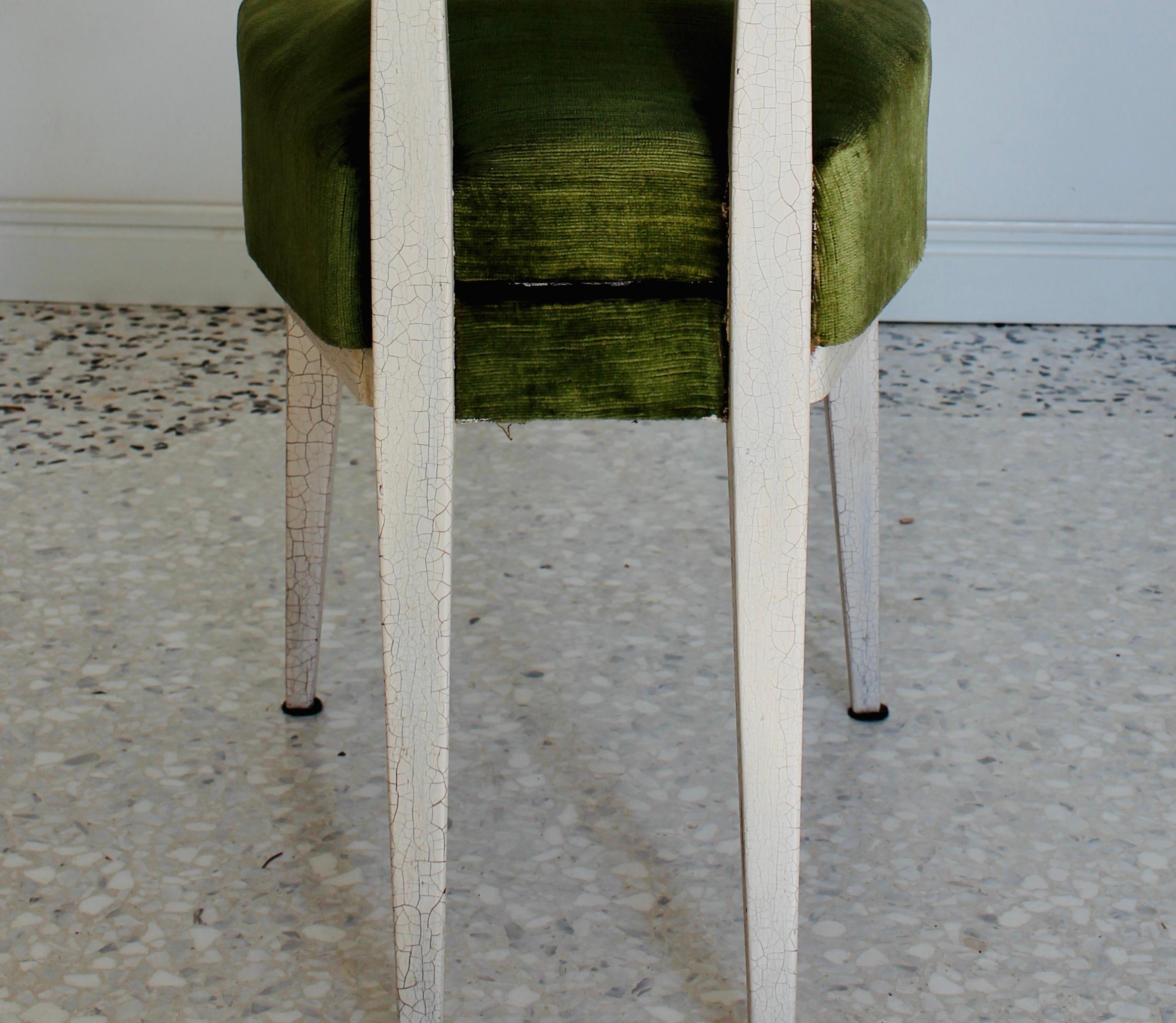 Mid-Century Modern Four Green Chairs Attribuited to Bbpr Studio, Italy, 1950s  For Sale 3