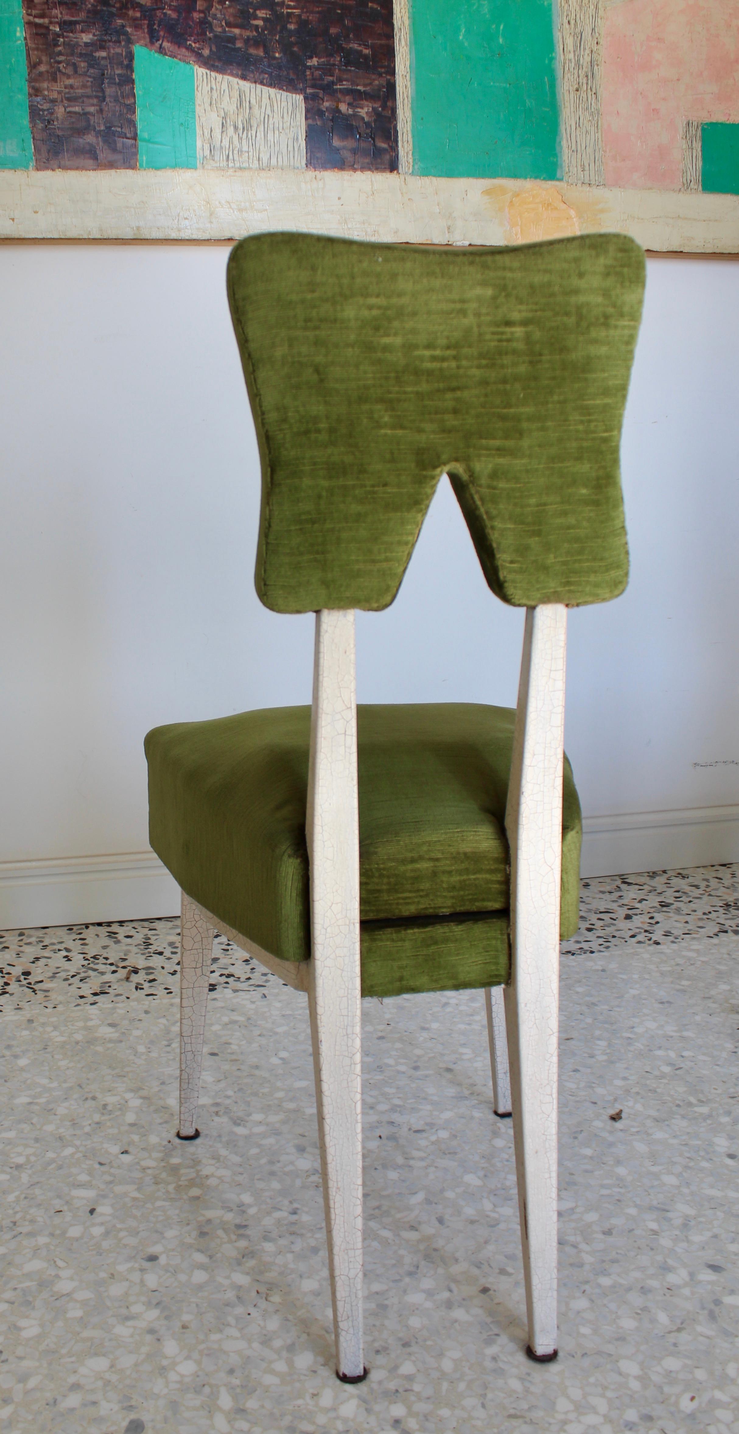 Mid-Century Modern Four Green Chairs Attribuited to Bbpr Studio, Italy, 1950s  For Sale 4