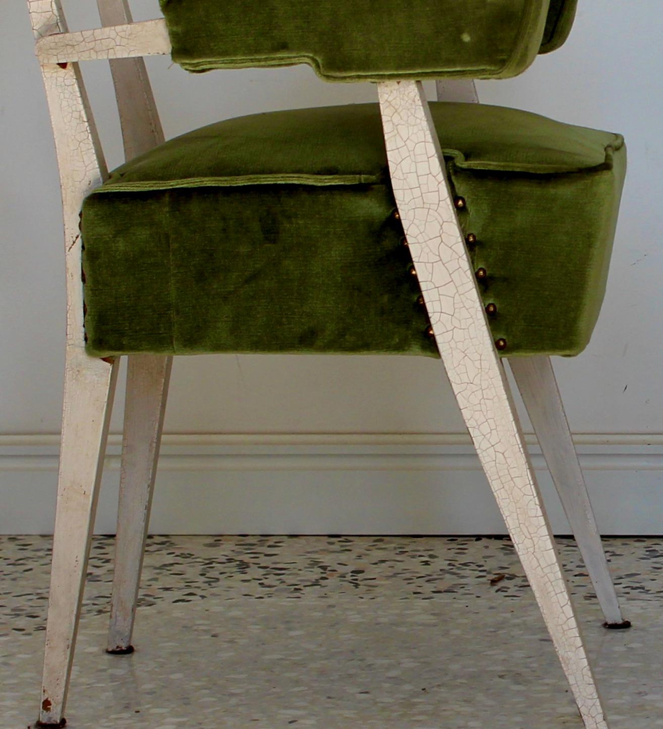 Mid-Century Modern Four Green Chairs Attribuited to Bbpr Studio, Italy, 1950s  For Sale 5