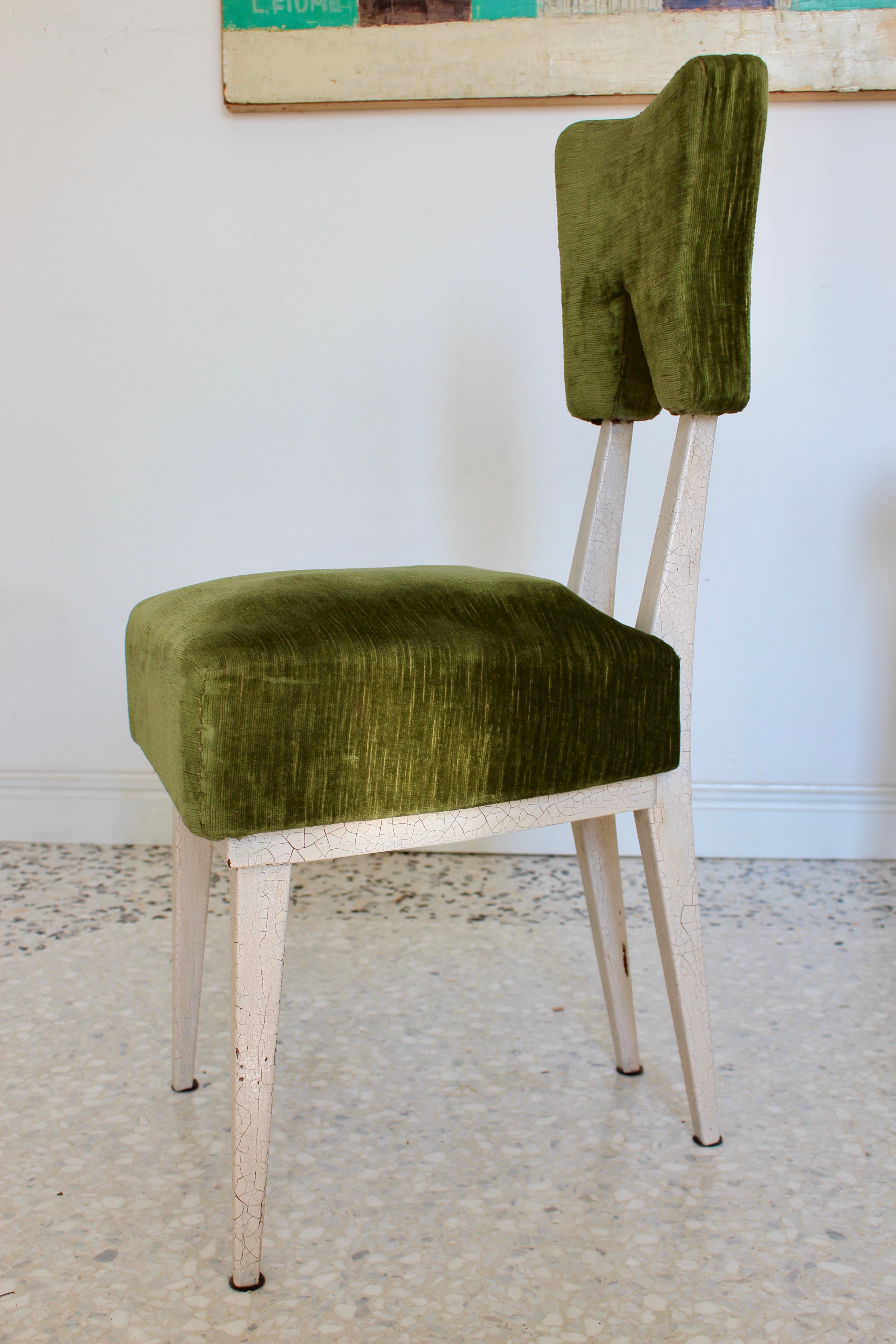 Mid-Century Modern Four Green Chairs Attribuited to Bbpr Studio, Italy, 1950s  For Sale 6