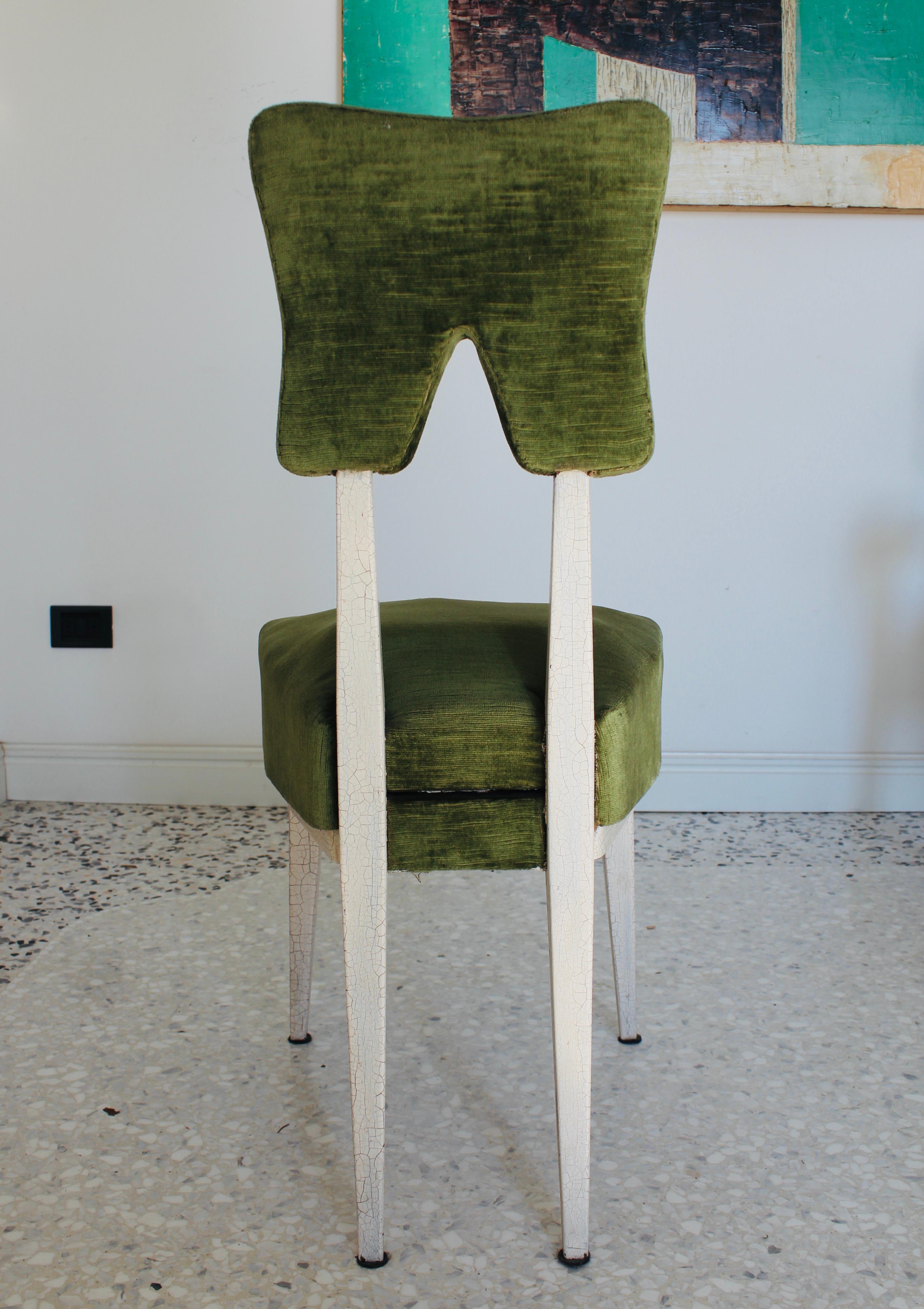 Mid-Century Modern Four Green Chairs Attribuited to Bbpr Studio, Italy, 1950s  For Sale 1