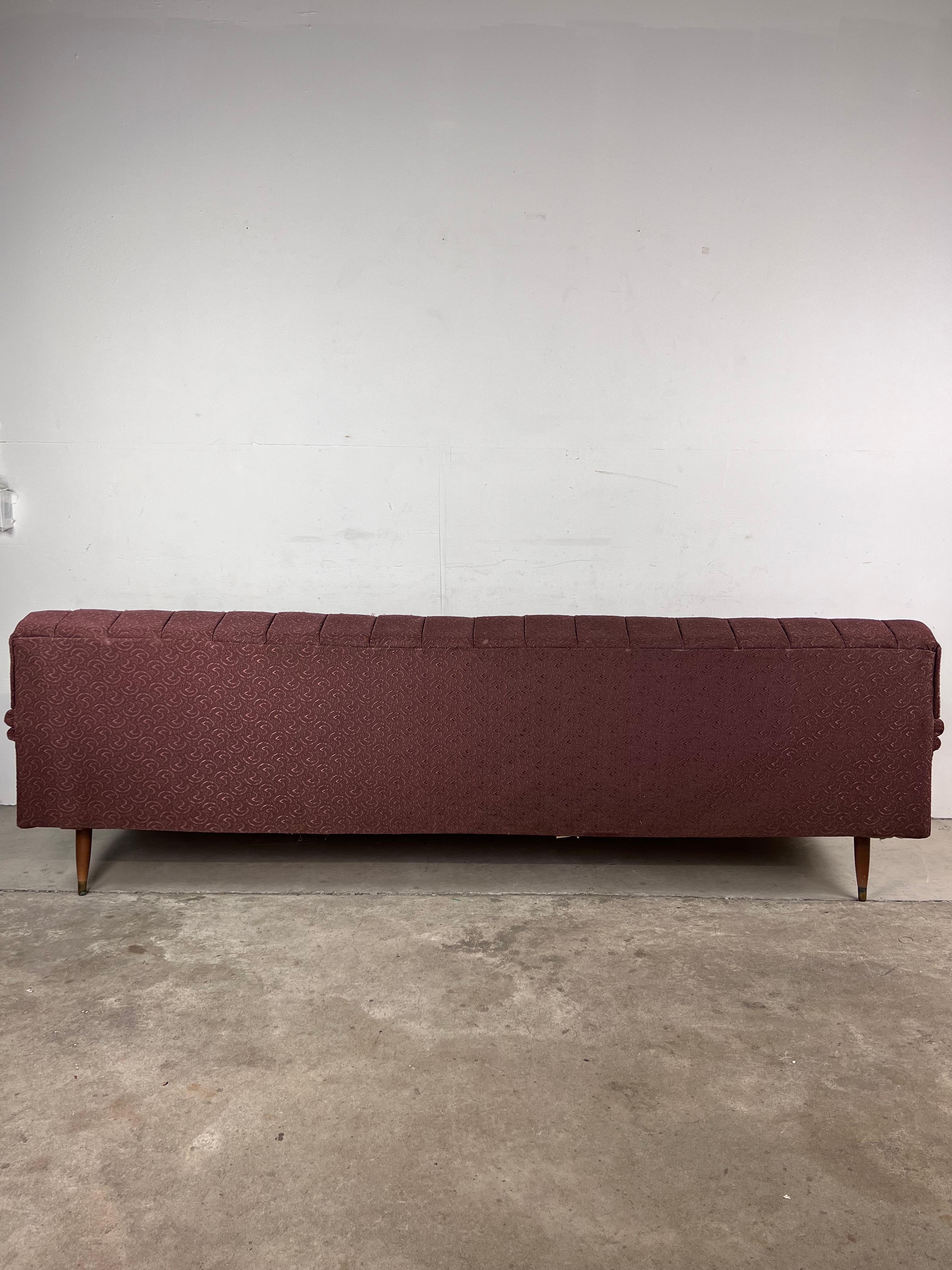 Mid Century Modern Four Seater Sofa with Vintage Upholstery For Sale 6