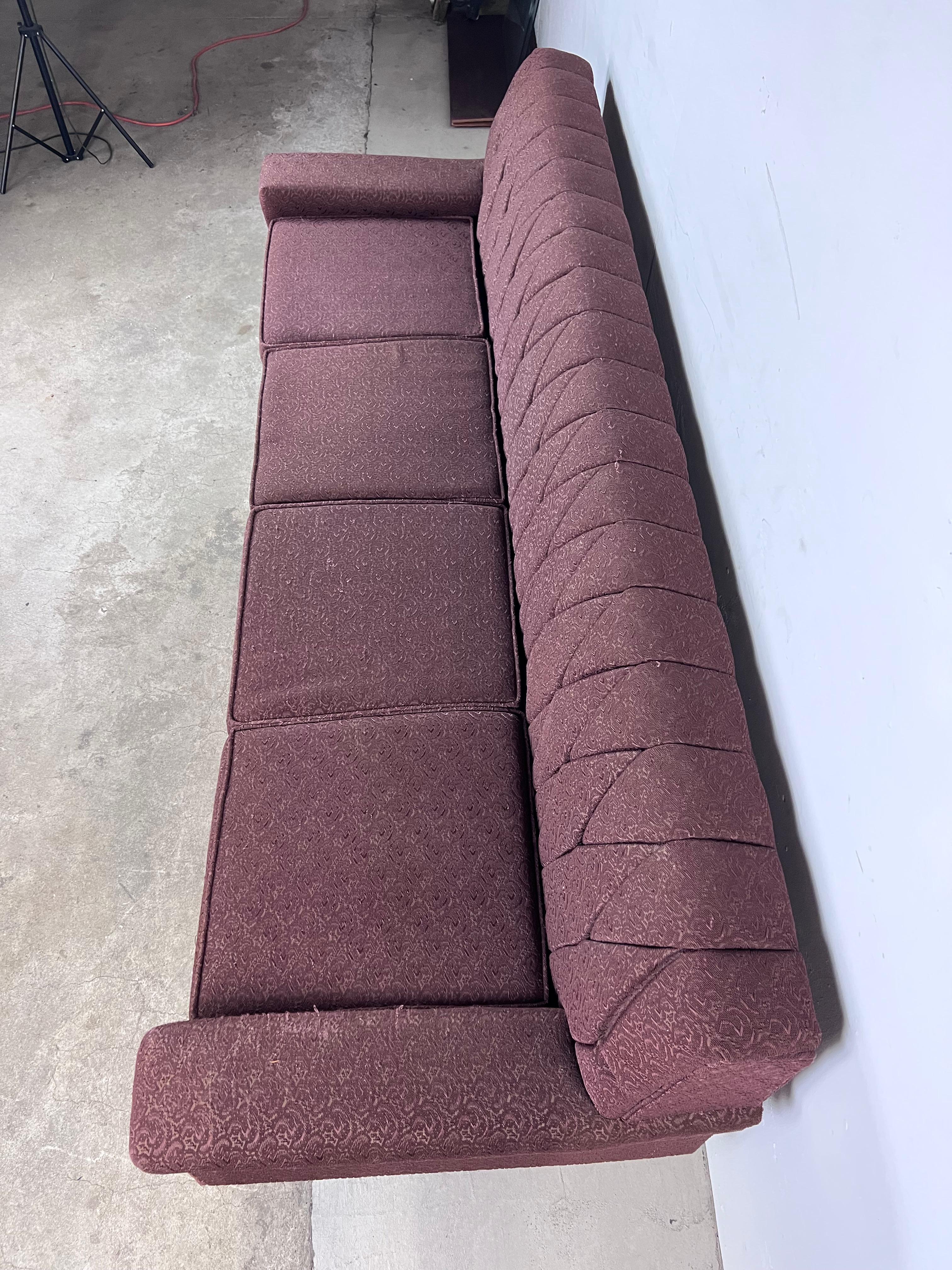 Mid Century Modern Four Seater Sofa with Vintage Upholstery For Sale 1