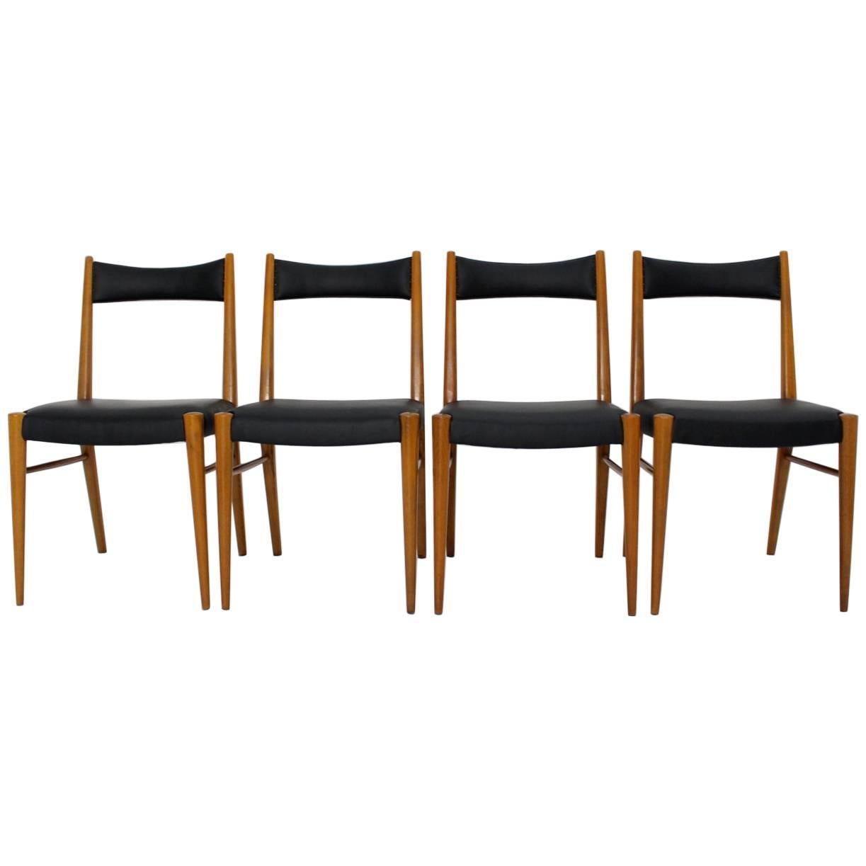 Mid Century Modern Four Vintage Dining Room Chairs Anna-Lülja Praun, 1953 Vienna