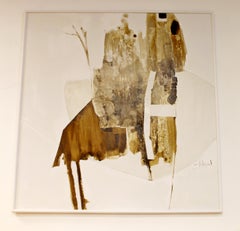 Mid-Century Modern Framed Abstract Acrylic Painting Signed Joel Durand, 1960s