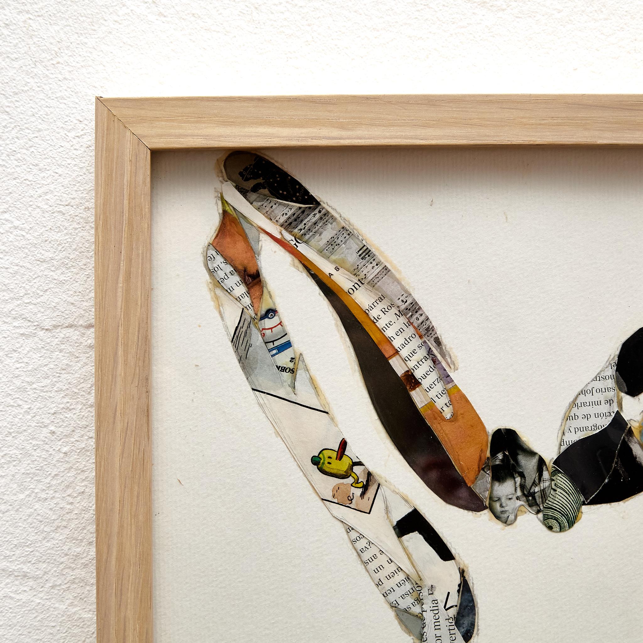 Gerahmte abstrakte Collage, Moderne der Mitte des Jahrhunderts im Angebot 3