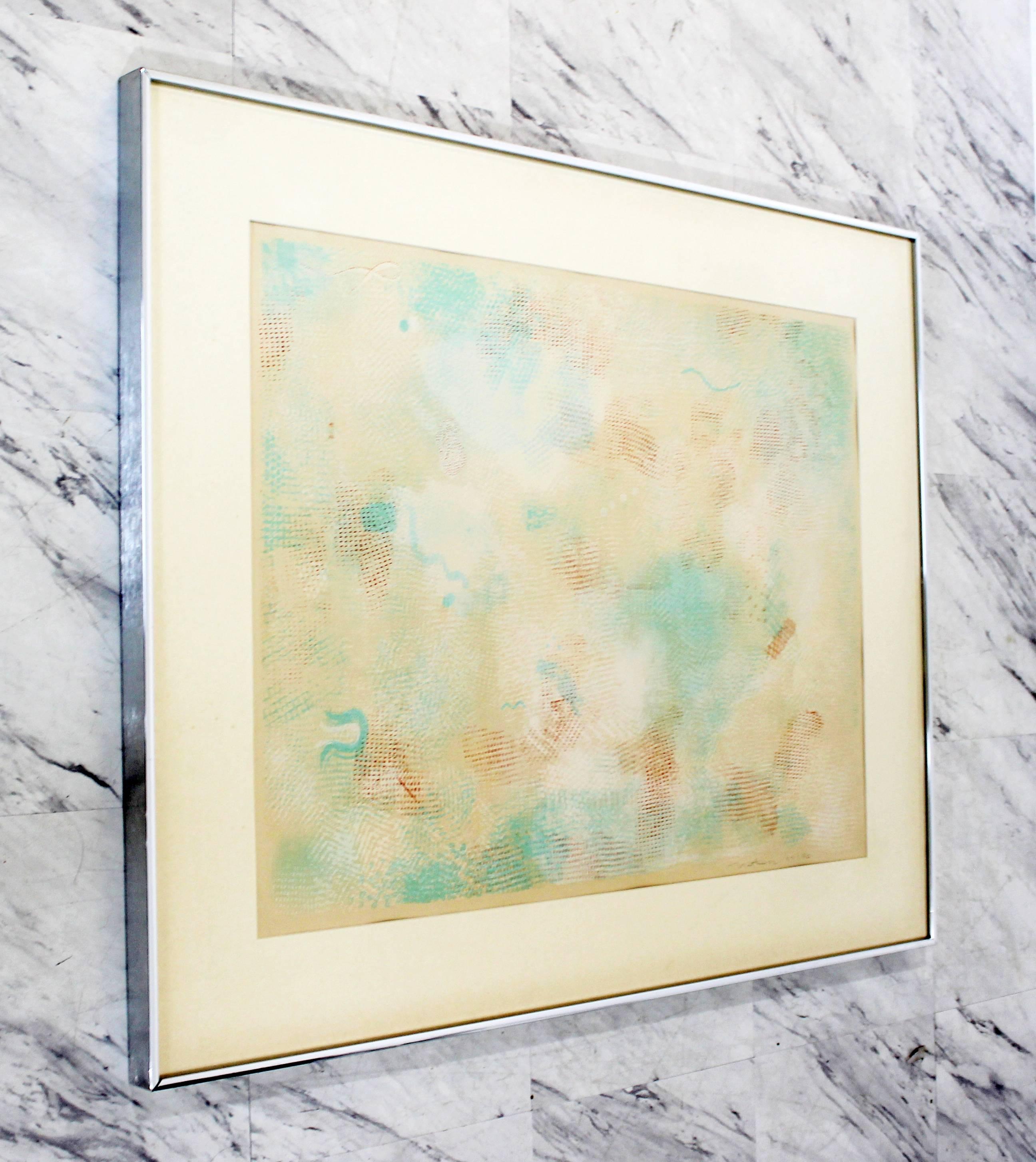 Mid-Century Modern Framed Abstract Litho Robert Natkin Dated 1970s In Good Condition In Keego Harbor, MI