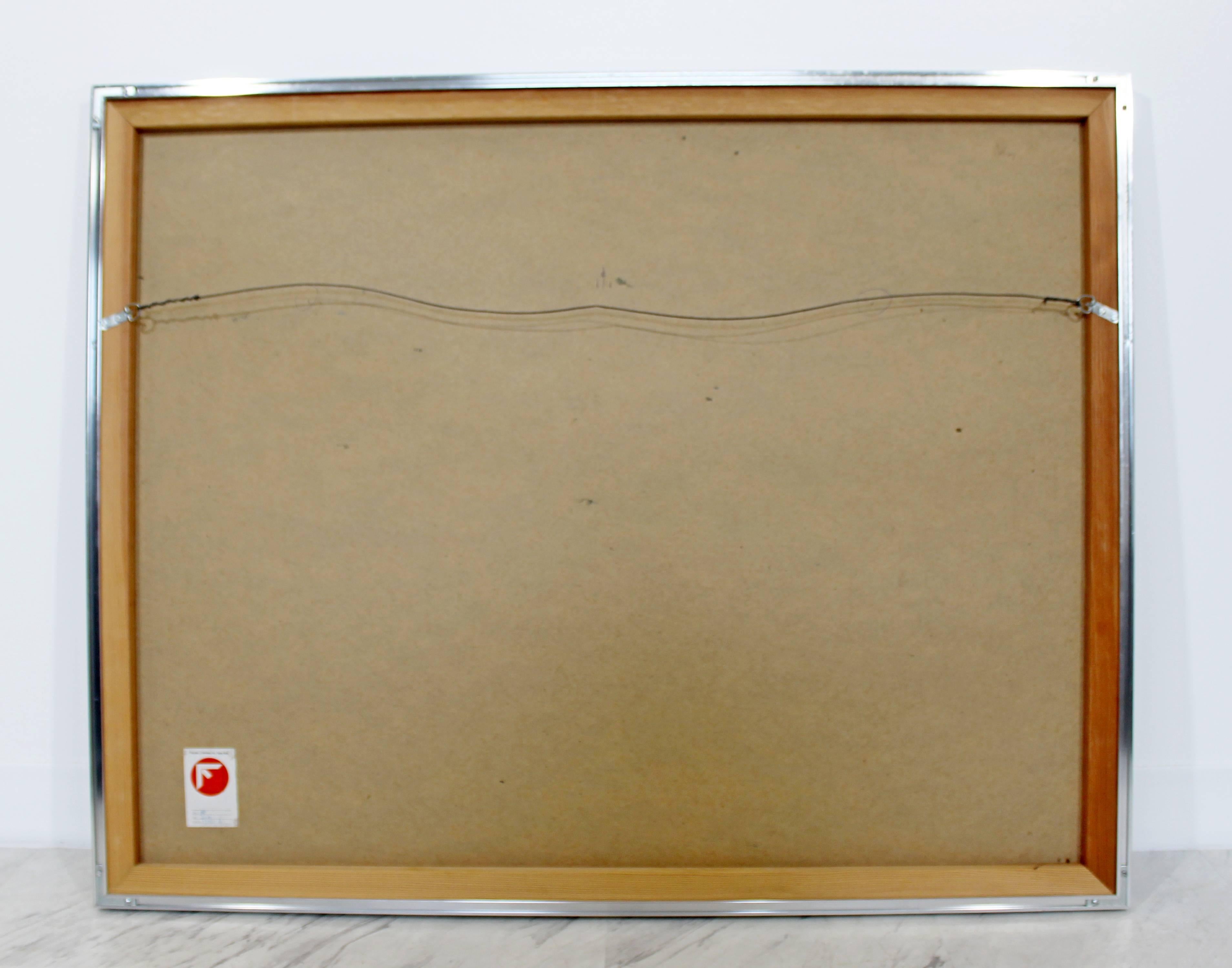 Mid-Century Modern Framed Abstract Litho Robert Natkin Dated 1970s 1