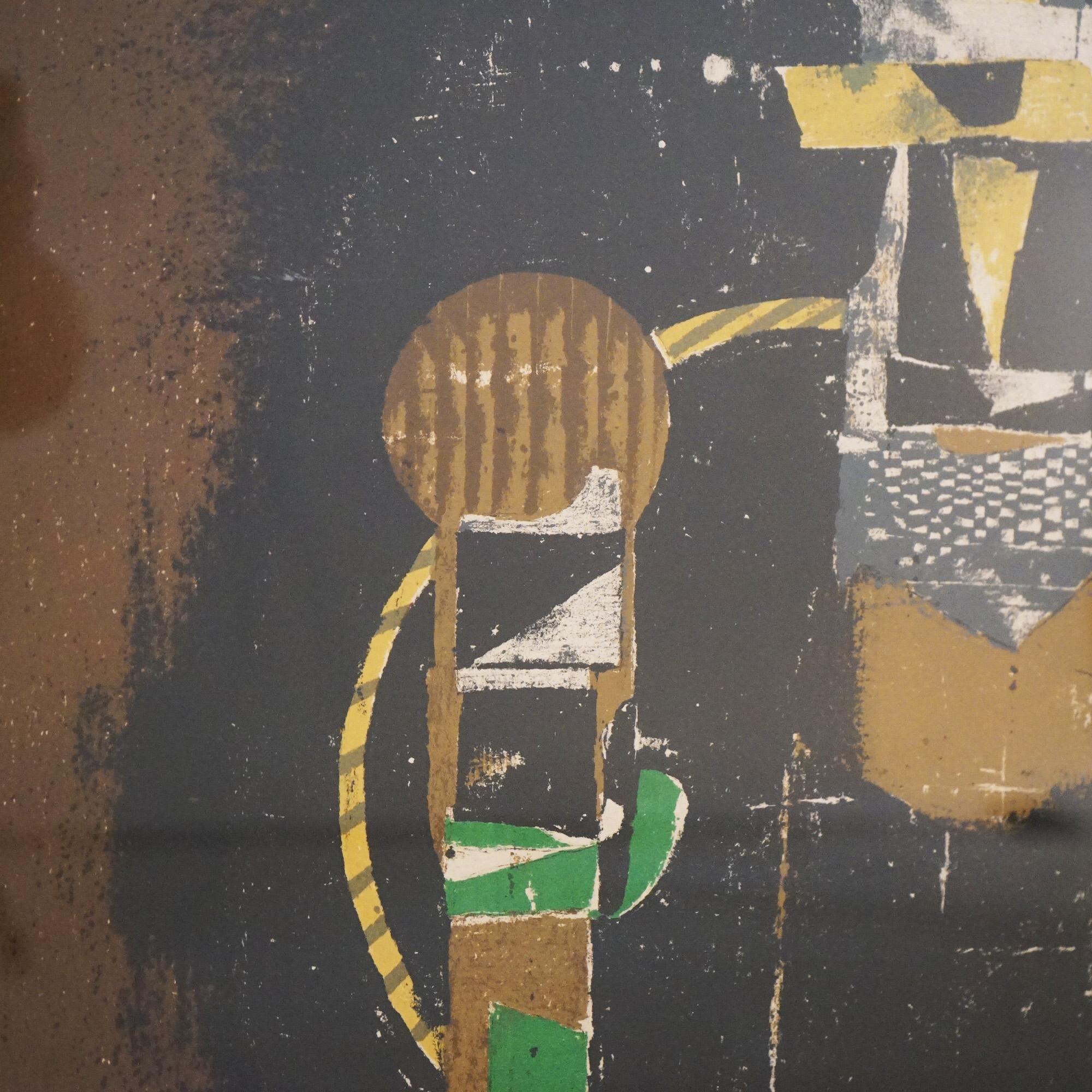 Mid-Century Modern Mid Century Modern Framed Abstract Oil On Canvas Painting, Artist Signed, 20thC For Sale