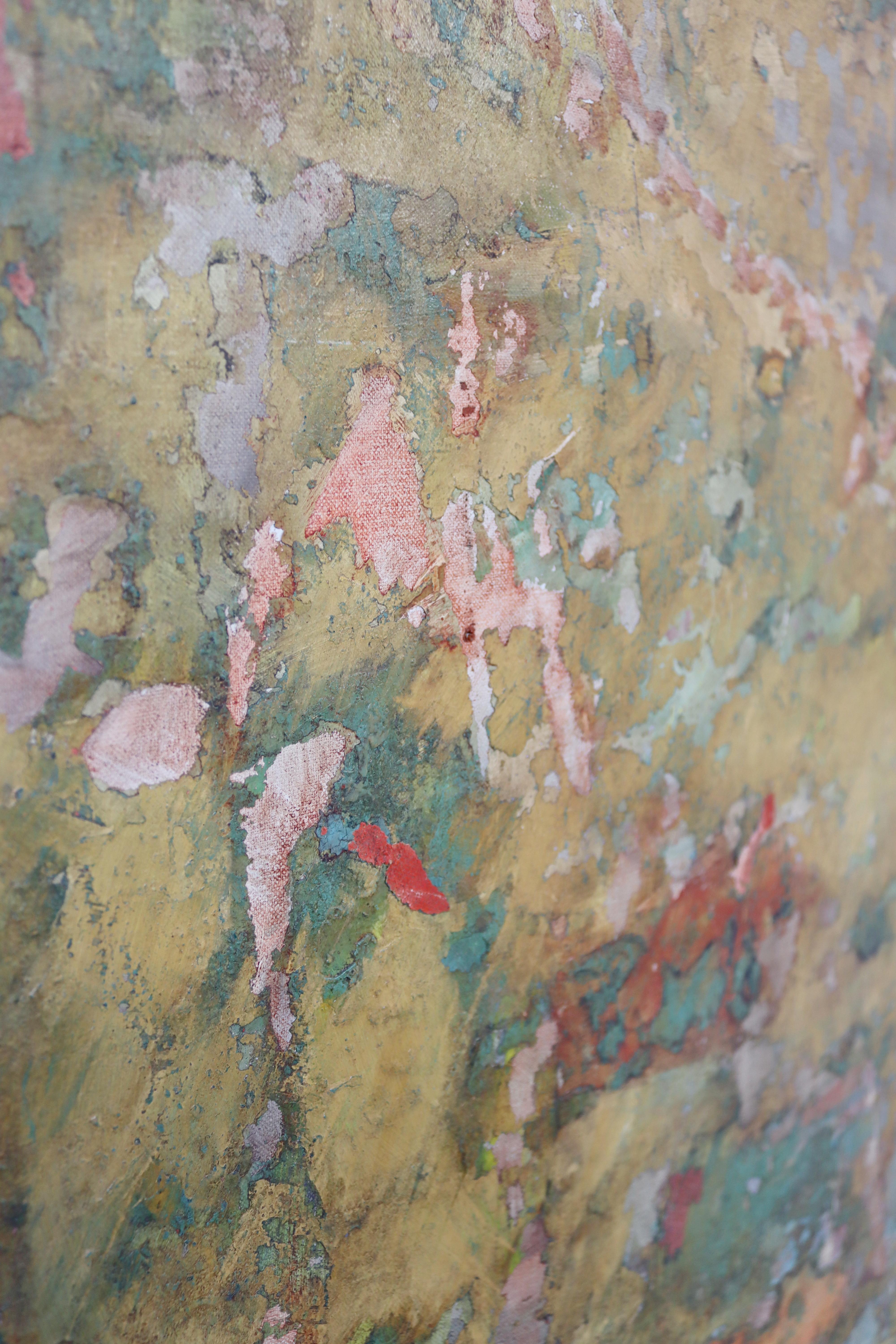 Mid-20th Century Mid-Century Modern Framed Abstract Oil Painting on Canvas Signed Mable Moss 60s