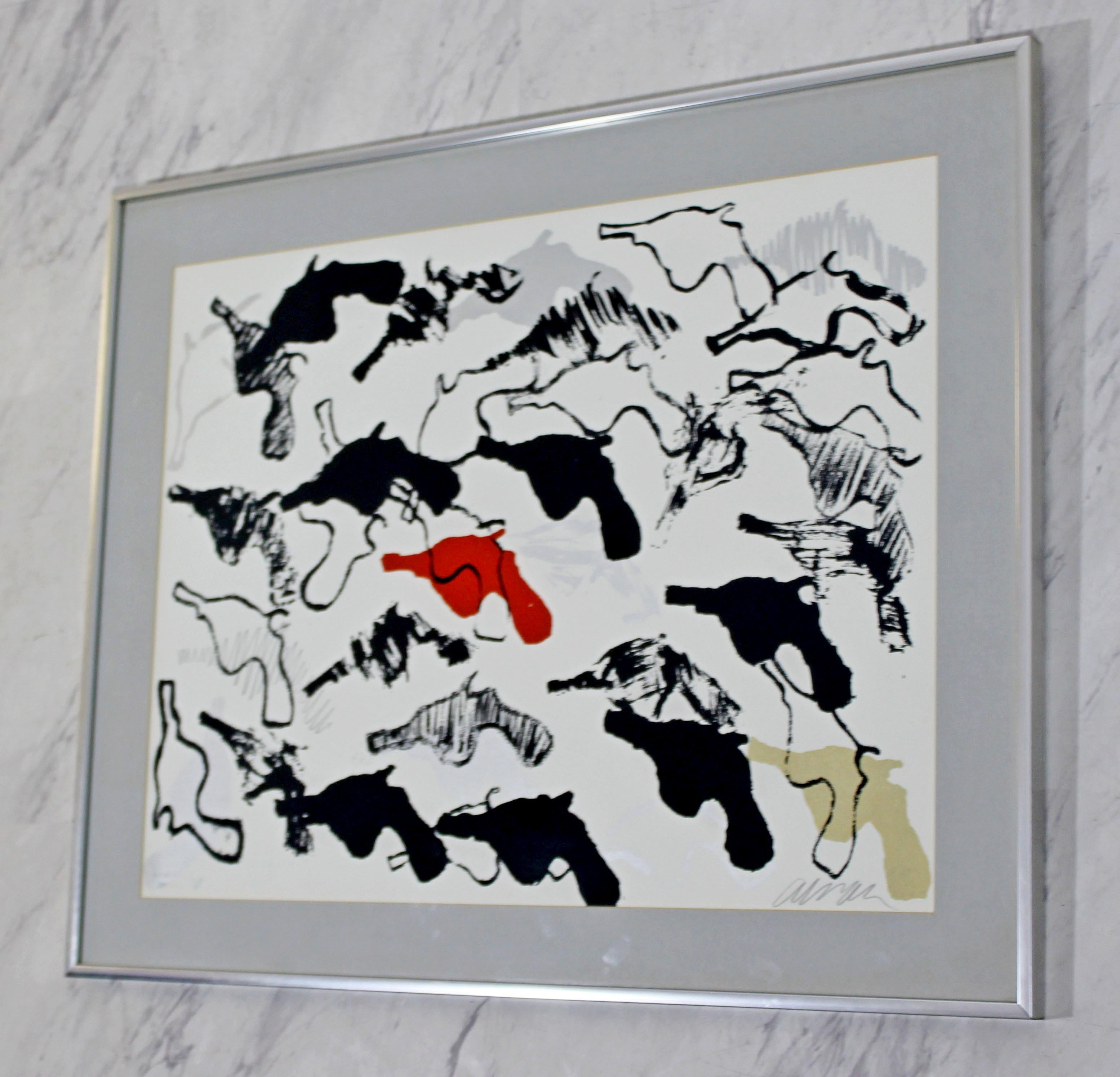 Mid-Century Modern Framed Abstract Print Boom Boom Signed Arman Numbered, 1966 In Good Condition In Keego Harbor, MI