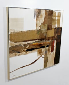 Mid-Century Modern Framed Acrylic Masonite Painting Signed Greg Hawthorne, 1970s