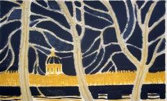 Mid-Century Modern Framed Andre Brasilier Quai Conti Paris 1972 Signed Litho