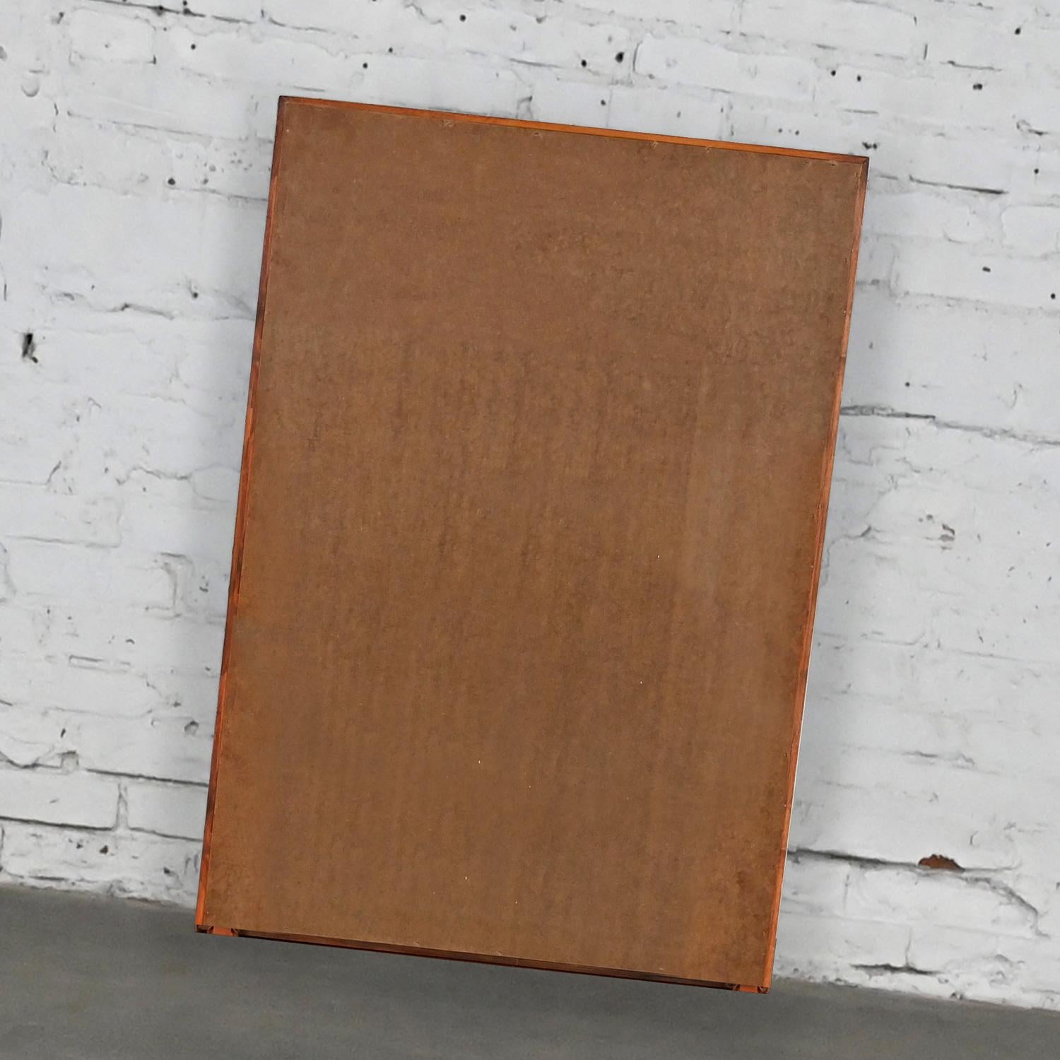 Mid Century Modern Framed Arch Mirror by Dillingham Pecky Cypress Walnut Trim For Sale 10