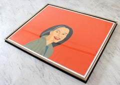 Big Red Smile incorniciato in stile Mid-Century Modern firmato Alex Katz e numerato 32/40