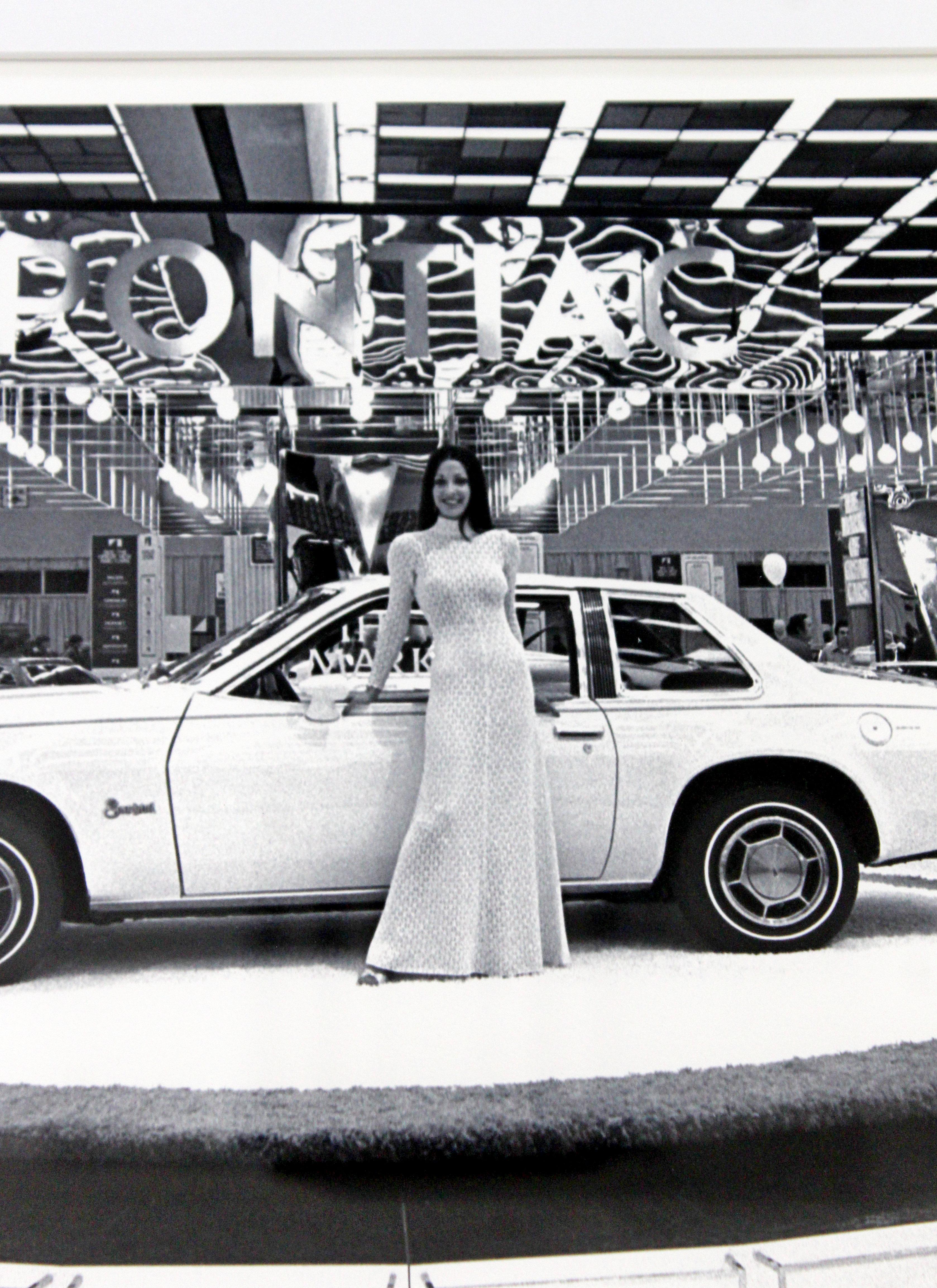 American Mid-Century Modern Framed Detroit Auto Show Photograph Signed Bill Rauhauser