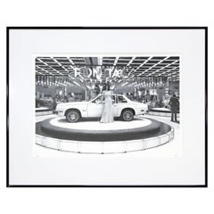 Vintage Mid-Century Modern Framed Detroit Auto Show Photograph Signed Bill Rauhauser