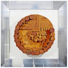 Mid-Century Modern Framed Dimensional Wood Wall Art Sculpture Greg Copeland