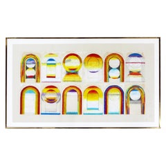 Mid-Century Modern Framed Edward Giobbi Signed Pastel Pencil Index Cards, 1960s