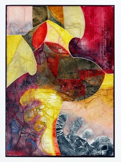 Mid-Century Modern Framed Embossed Etching Signed Gerard Fitremann 46/90, 1980s