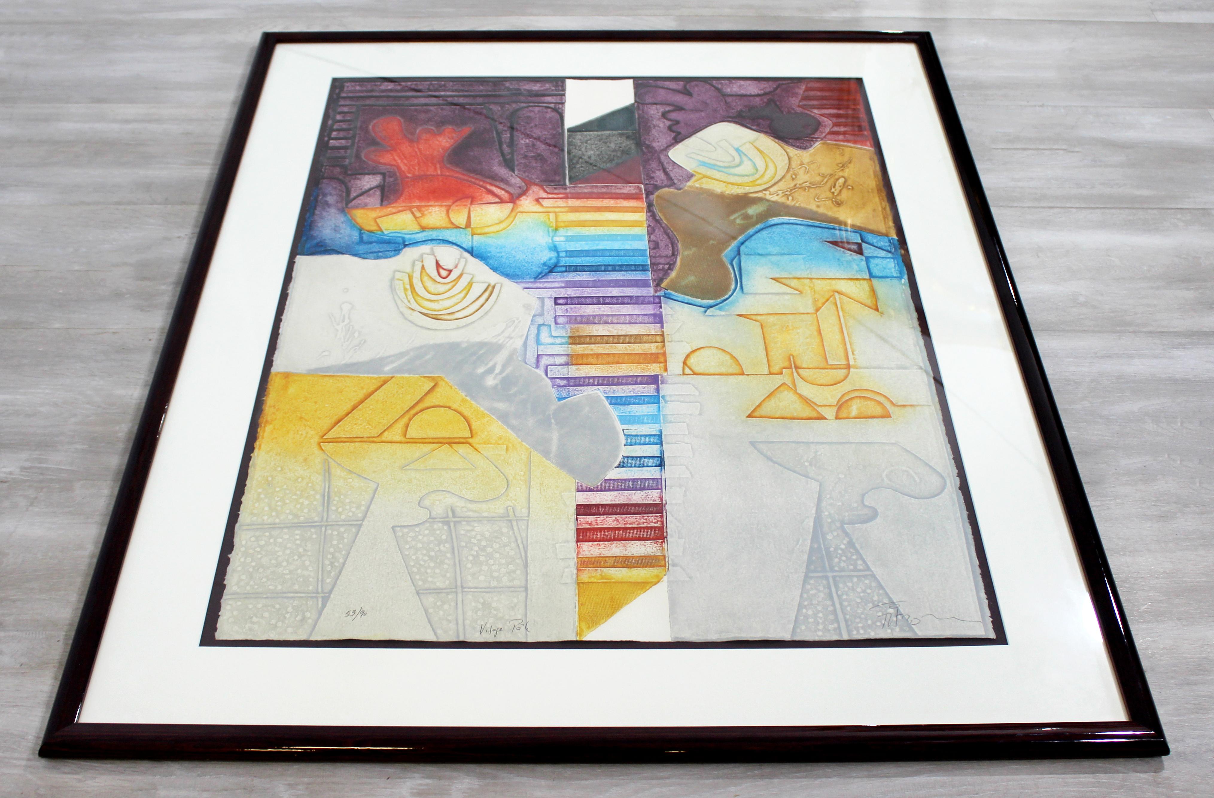 Late 20th Century Mid-Century Modern Framed Embossed Etching Signed Gerard Fitremann 53/90, 1980s