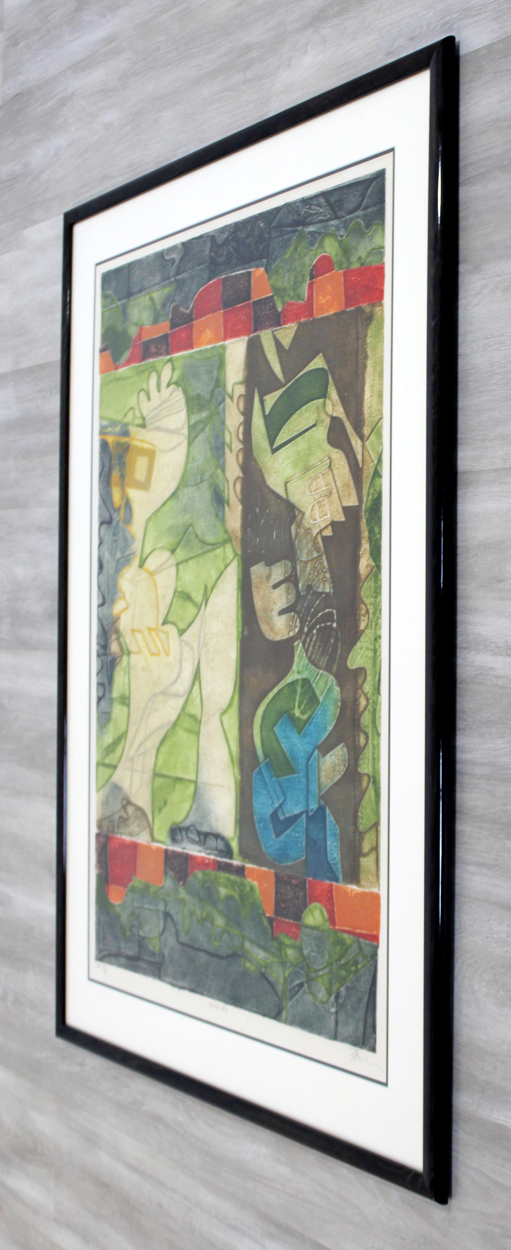 Mid-Century Modern Framed Embossed Etching Signed Gerard Fitremann E.A. 1/10 80s In Good Condition For Sale In Keego Harbor, MI
