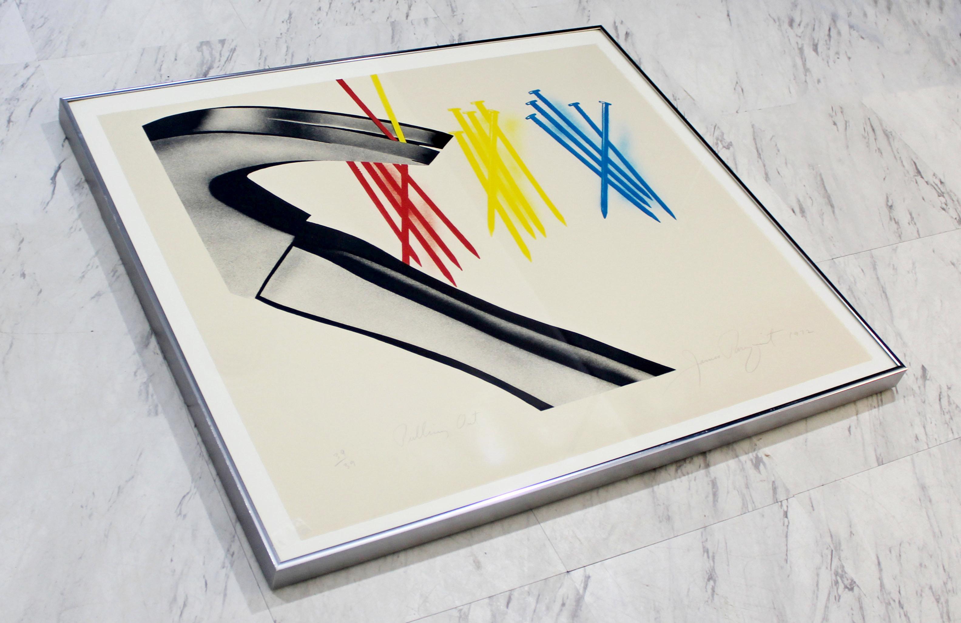 American Mid-Century Modern Framed Embossed Lithograph Signed James Rosenquist, 1970s