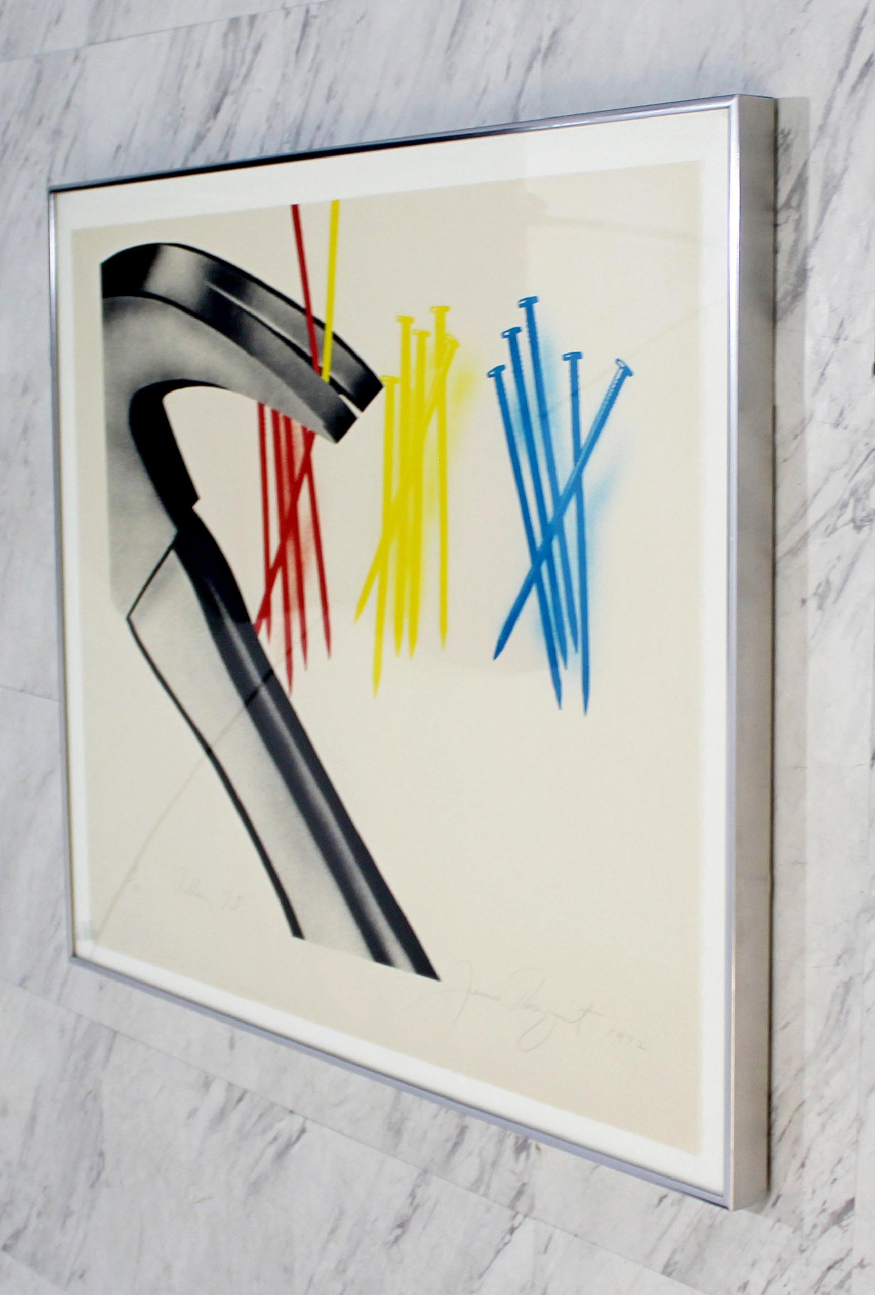 Mid-Century Modern Framed Embossed Lithograph Signed James Rosenquist, 1970s In Good Condition In Keego Harbor, MI