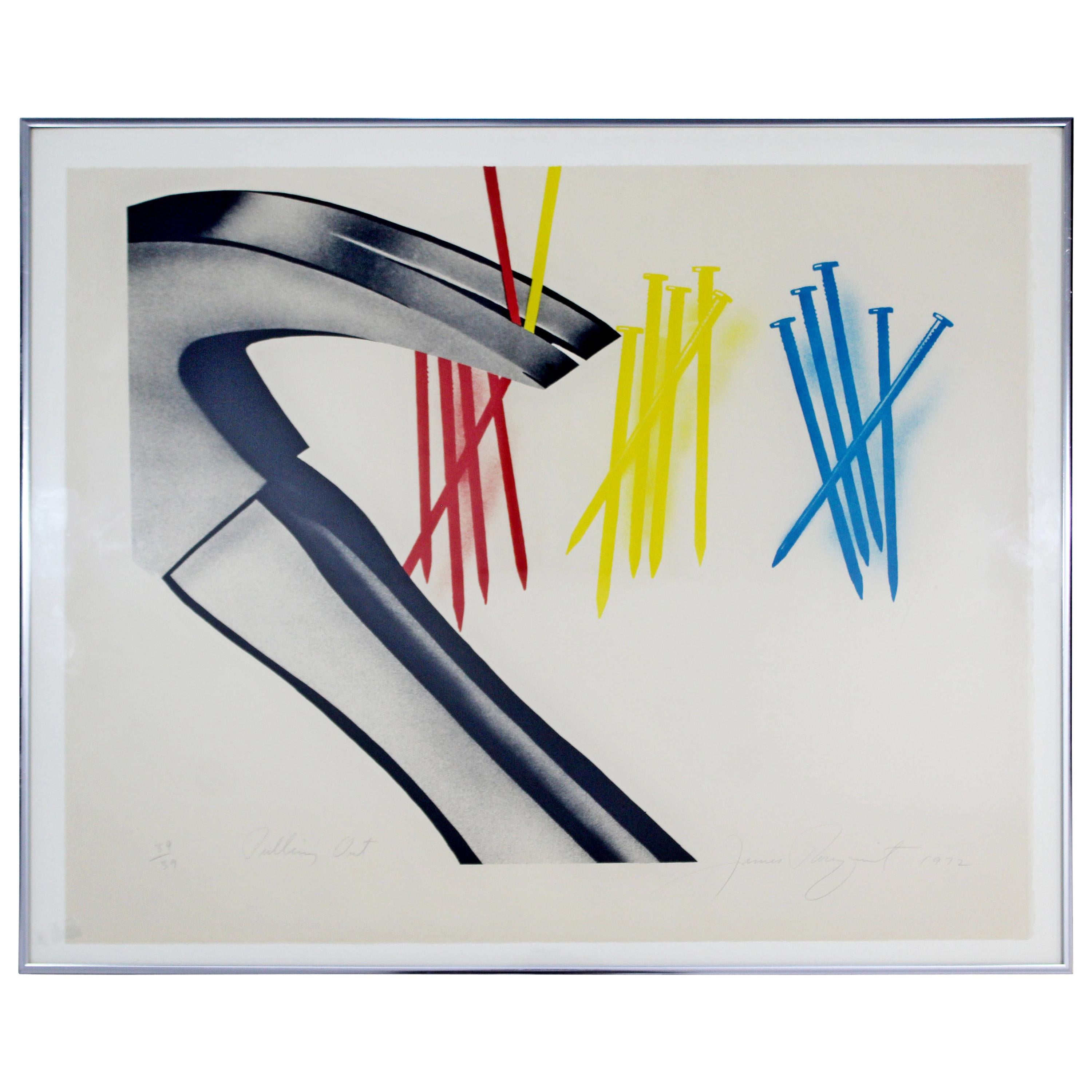 Mid-Century Modern Framed Embossed Lithograph Signed James Rosenquist, 1970s