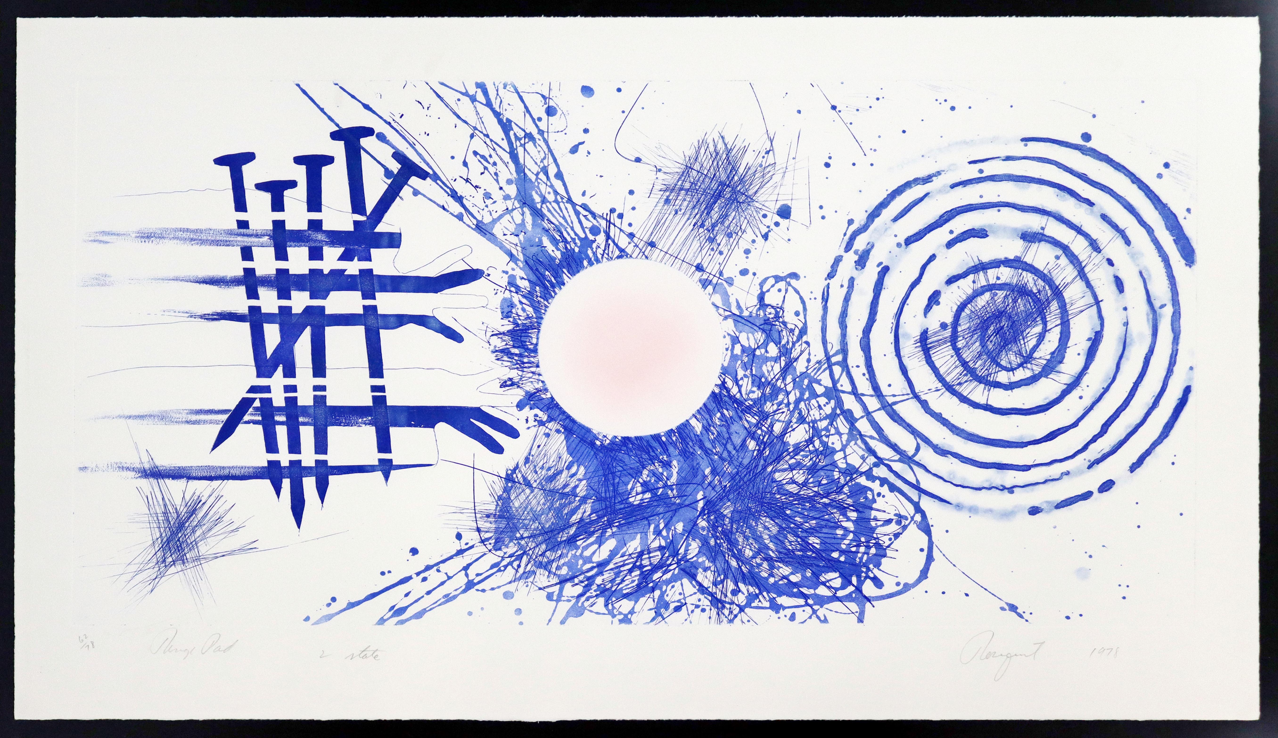 For your consideration is a magnificent, abstract etching, 
