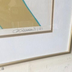 Mid Century Modern Framed Flowers in the Window Signed Print 164/225