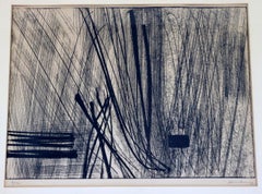 Eau-forte encadrée moderne du milieu du siècle encadrée Hans Hartung, édition limitée, signée à la main, années 1960
