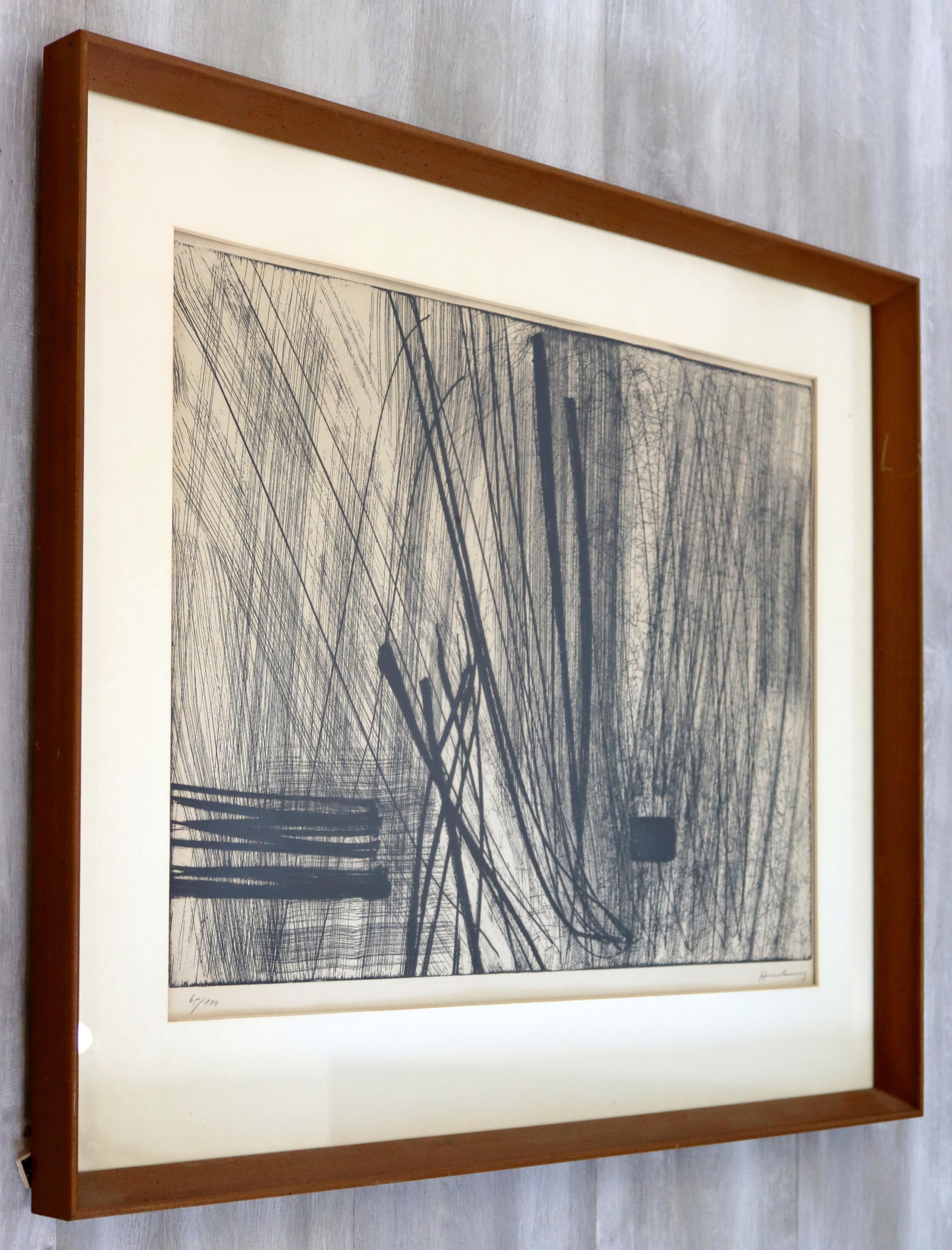 Mid-20th Century Mid-Century Modern Framed Hans Hartung Limited Edition Etching Hand Signed 1960s