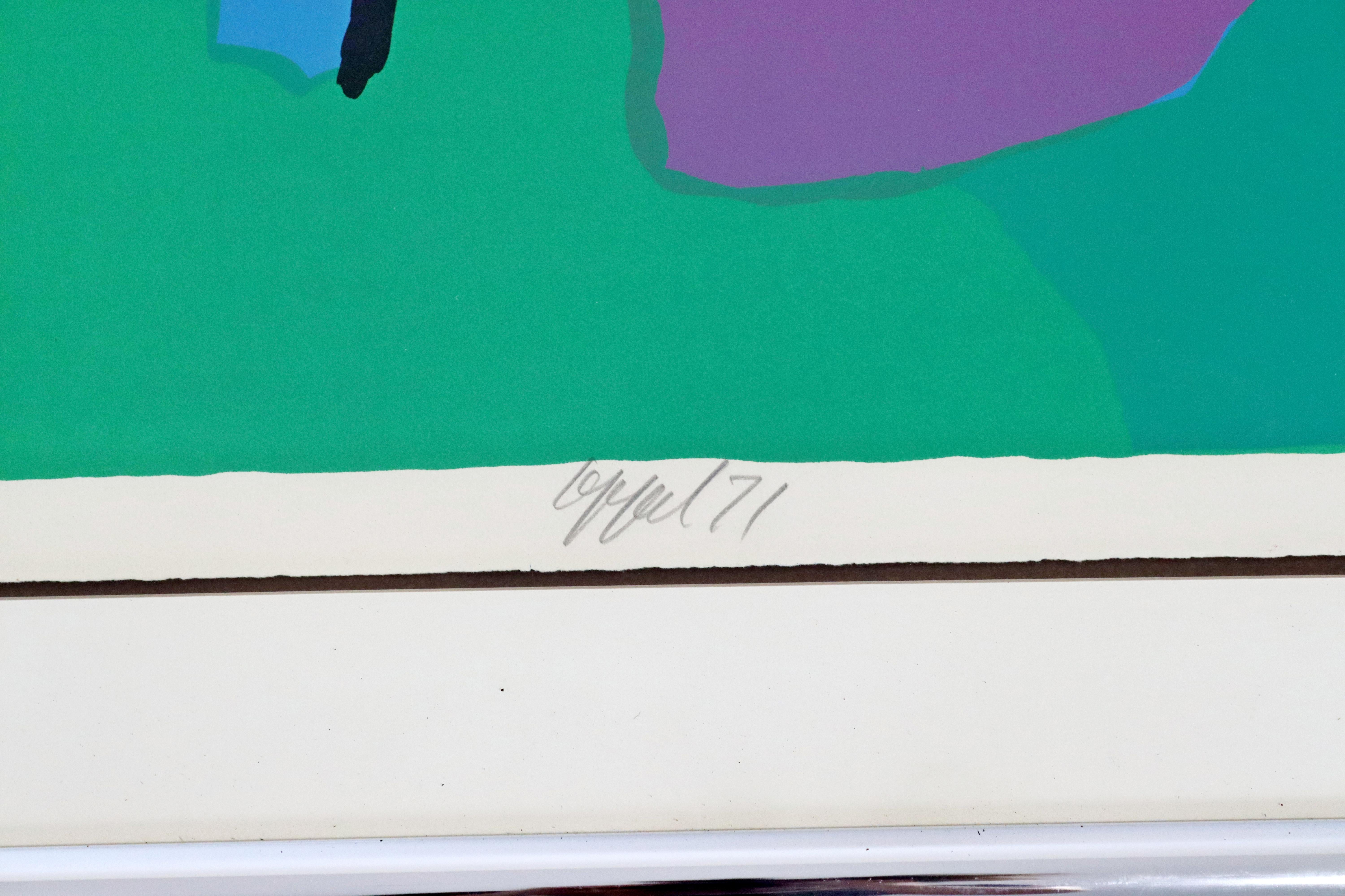Mid-Century Modern Framed Karel Appel Signed A.P. Litho Head Like Clouds, 1970s 1